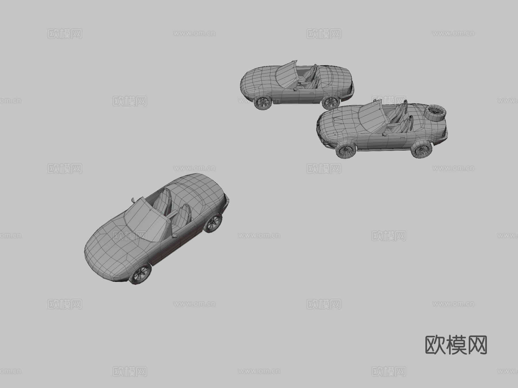 敞篷车3d模型