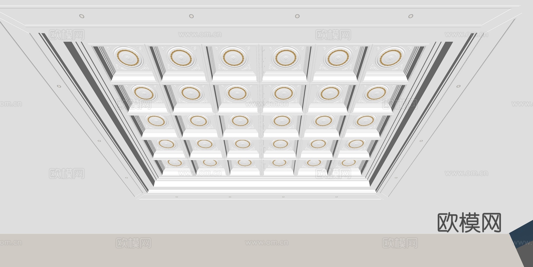 法式天花吊顶su模型
