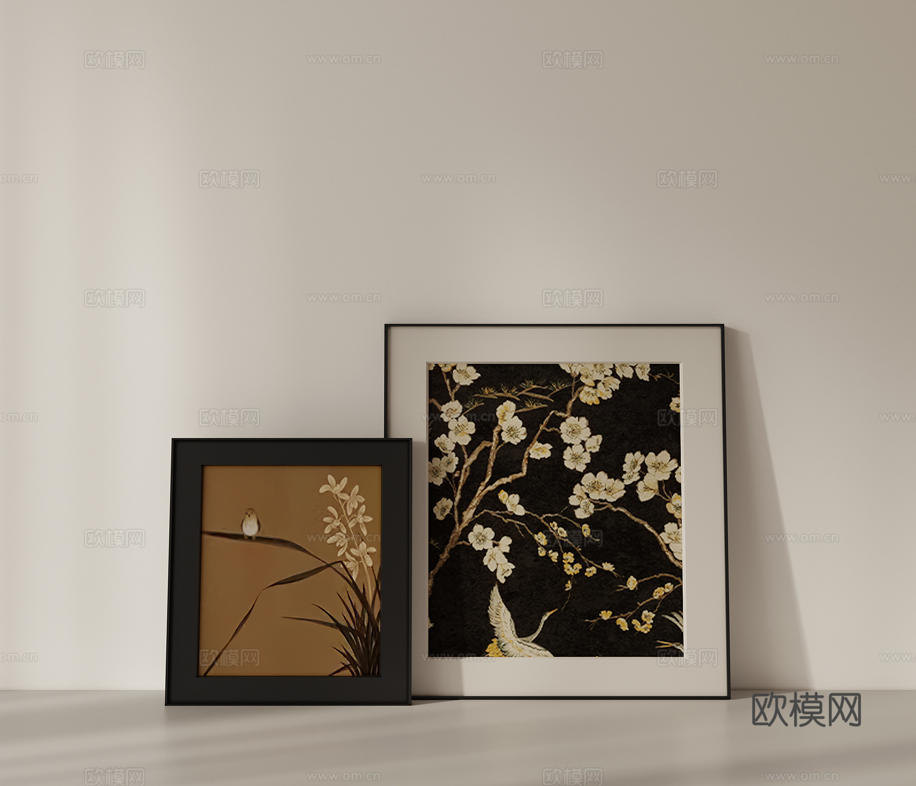 法式挂画 花卉画 装饰画3d模型