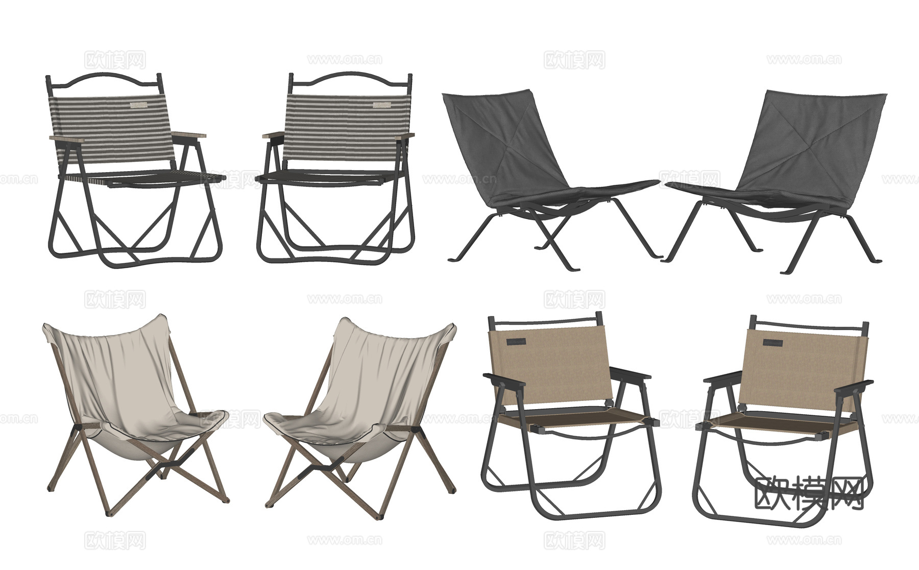 现代户外椅 休闲椅su模型下载（渲染图1）