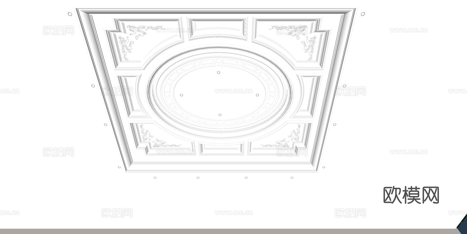 欧式天花吊顶su模型