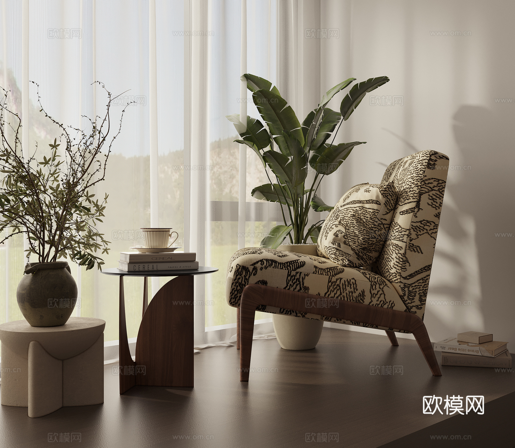 法式休闲椅3d模型下载