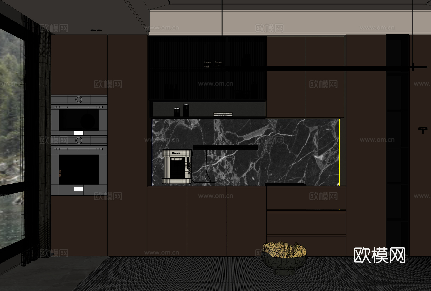 意式餐边柜su模型