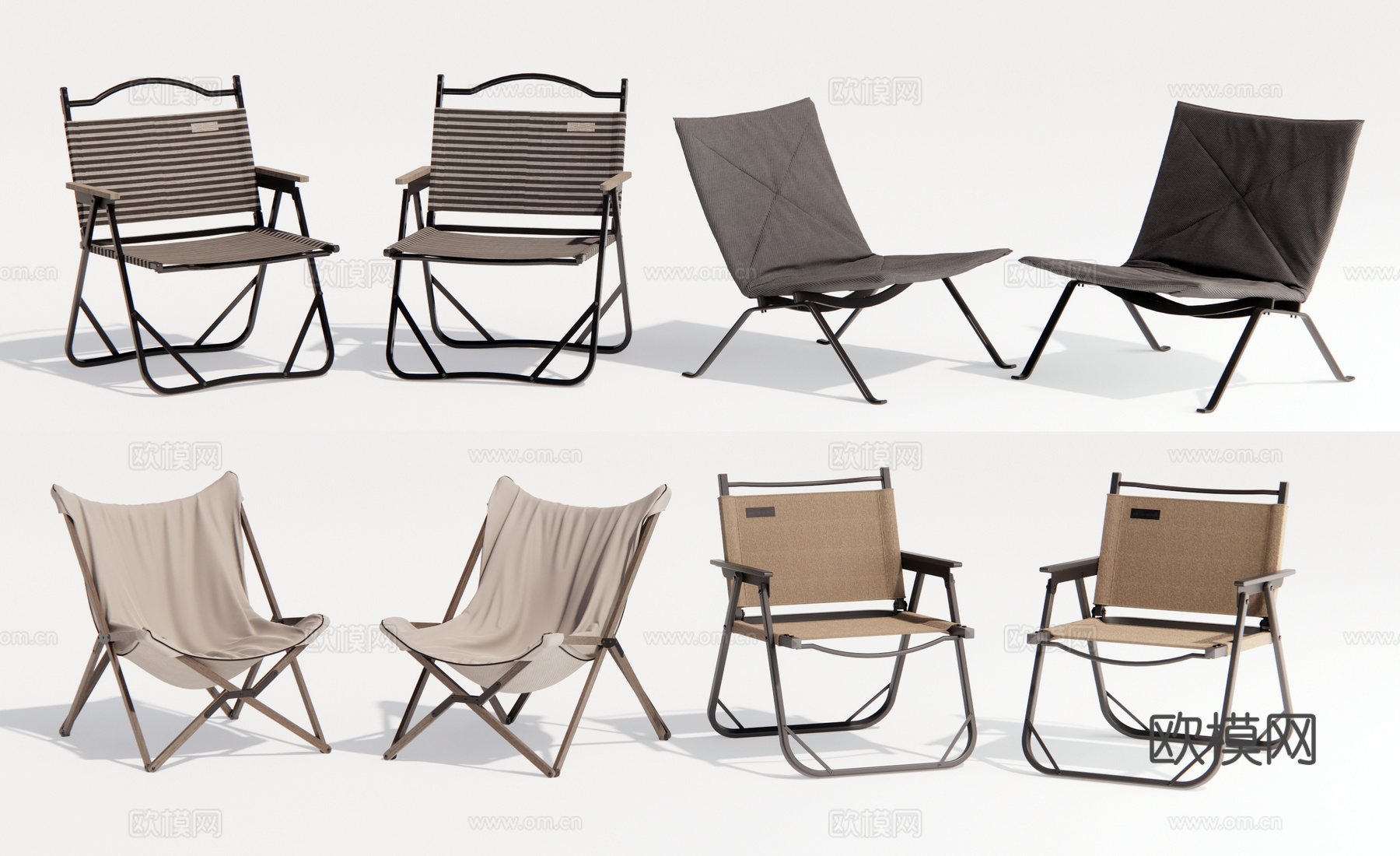 现代户外椅 休闲椅su模型下载（渲染图2）