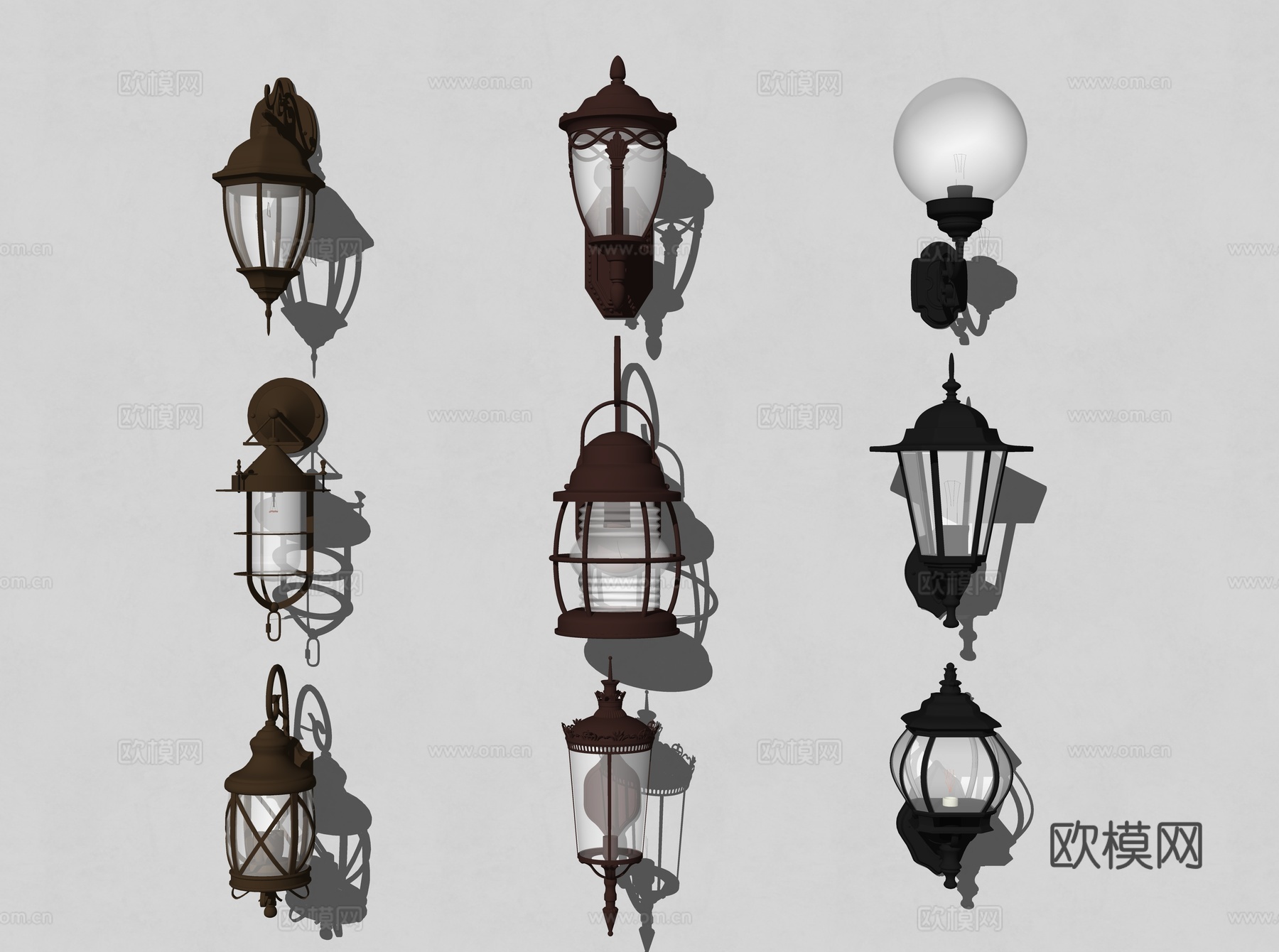 欧式壁灯 庭院壁灯su模型下载（渲染图1）