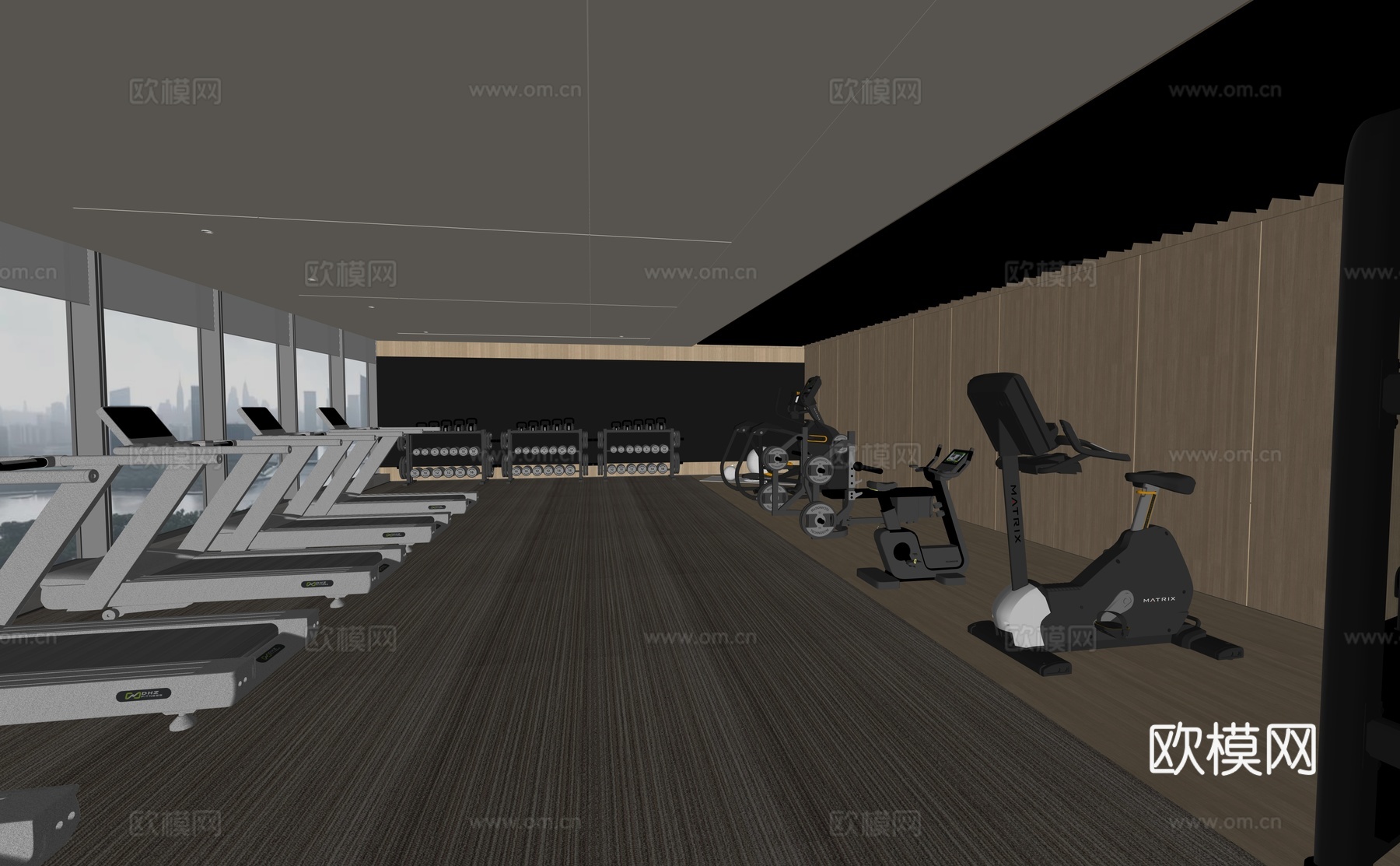 健身房 体育馆su模型下载（渲染图1）
