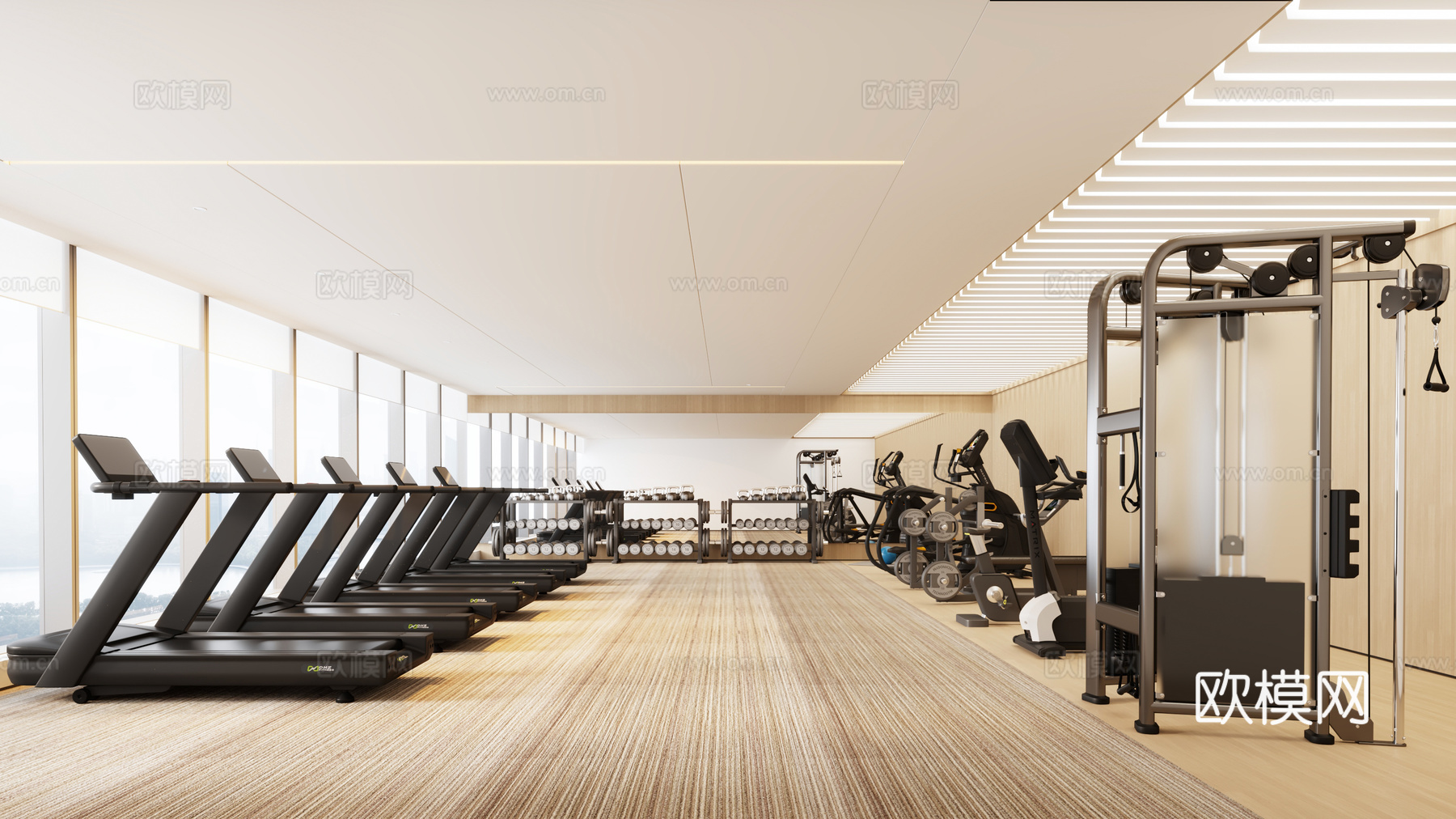 健身房 体育馆su模型下载（渲染图2）