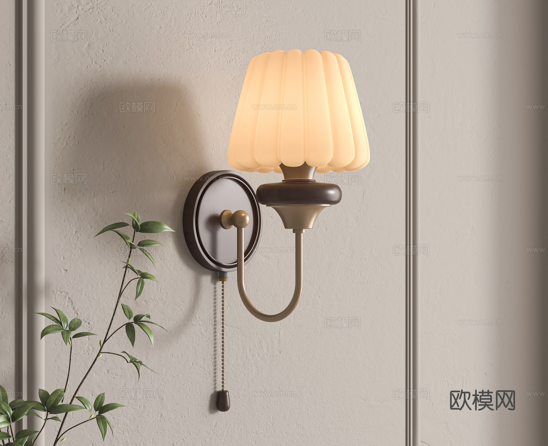 中古风壁灯3d模型下载