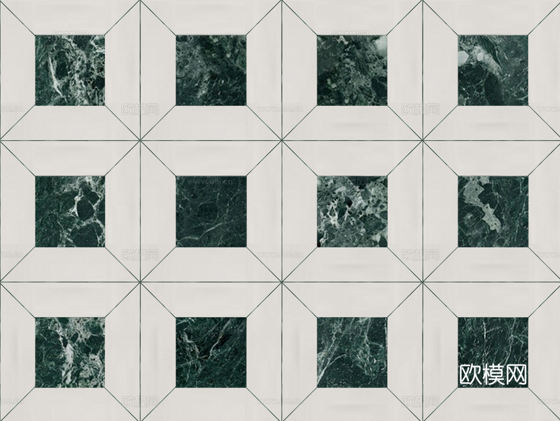 复古风绿色石材拼花下载