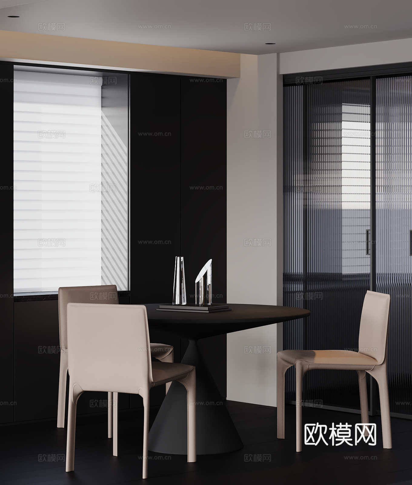 现代餐桌椅3d模型下载