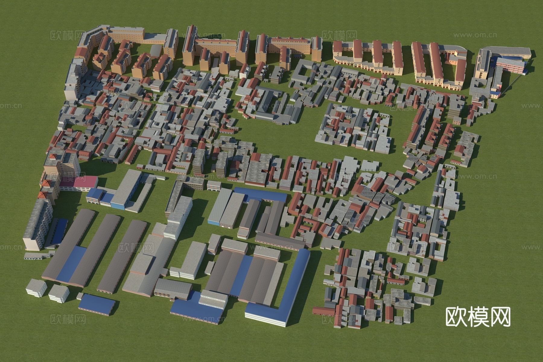 民房配楼 自建房 城中村 厂房su模型下载（渲染图2）