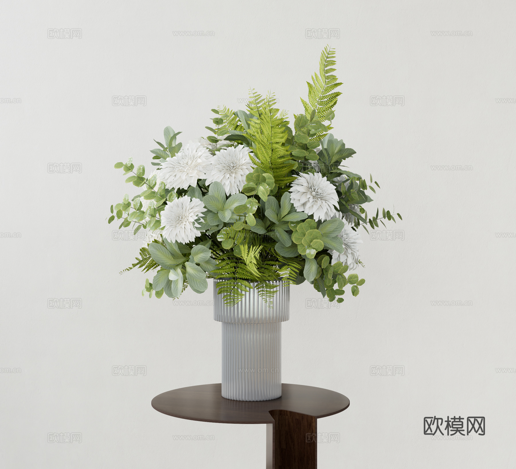 现代绿植花艺 花瓶3d模型