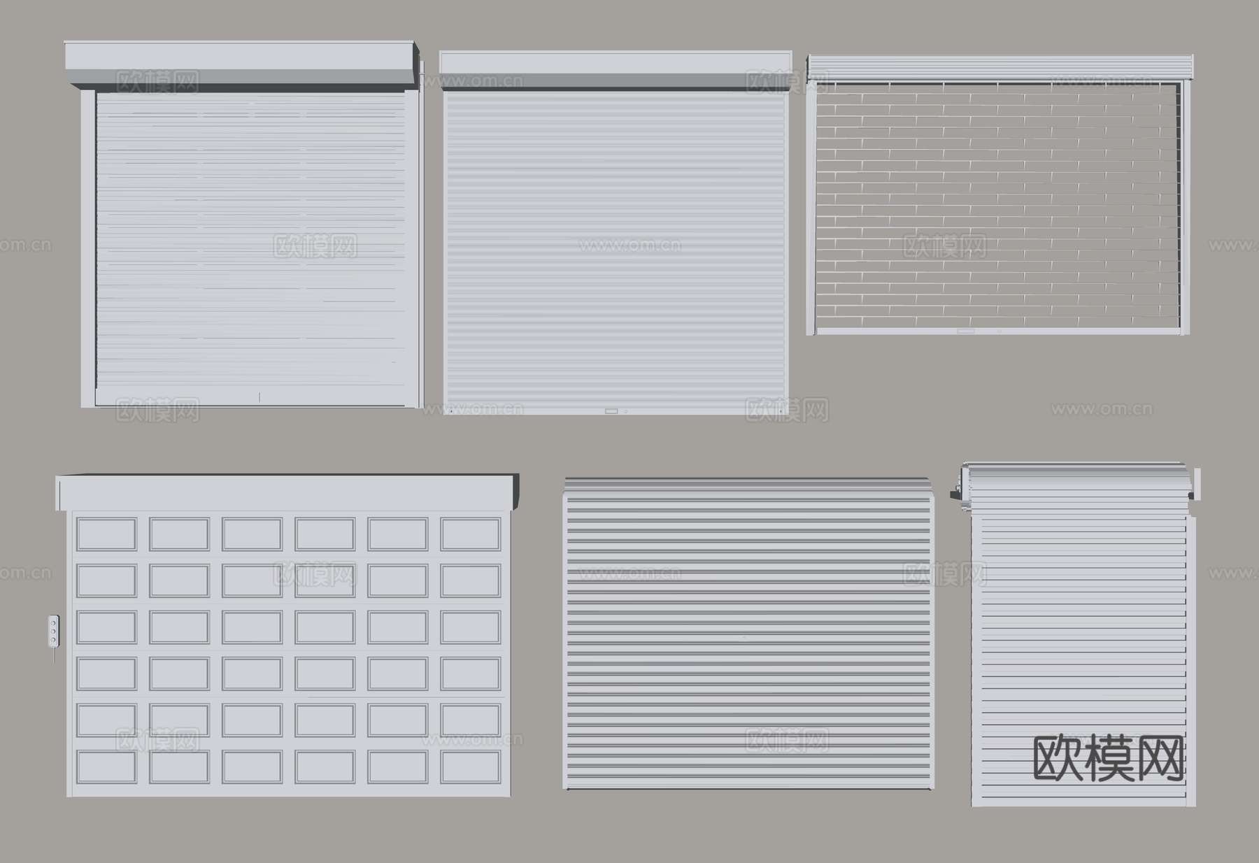 现代卷帘门 卷闸门 车库门su模型