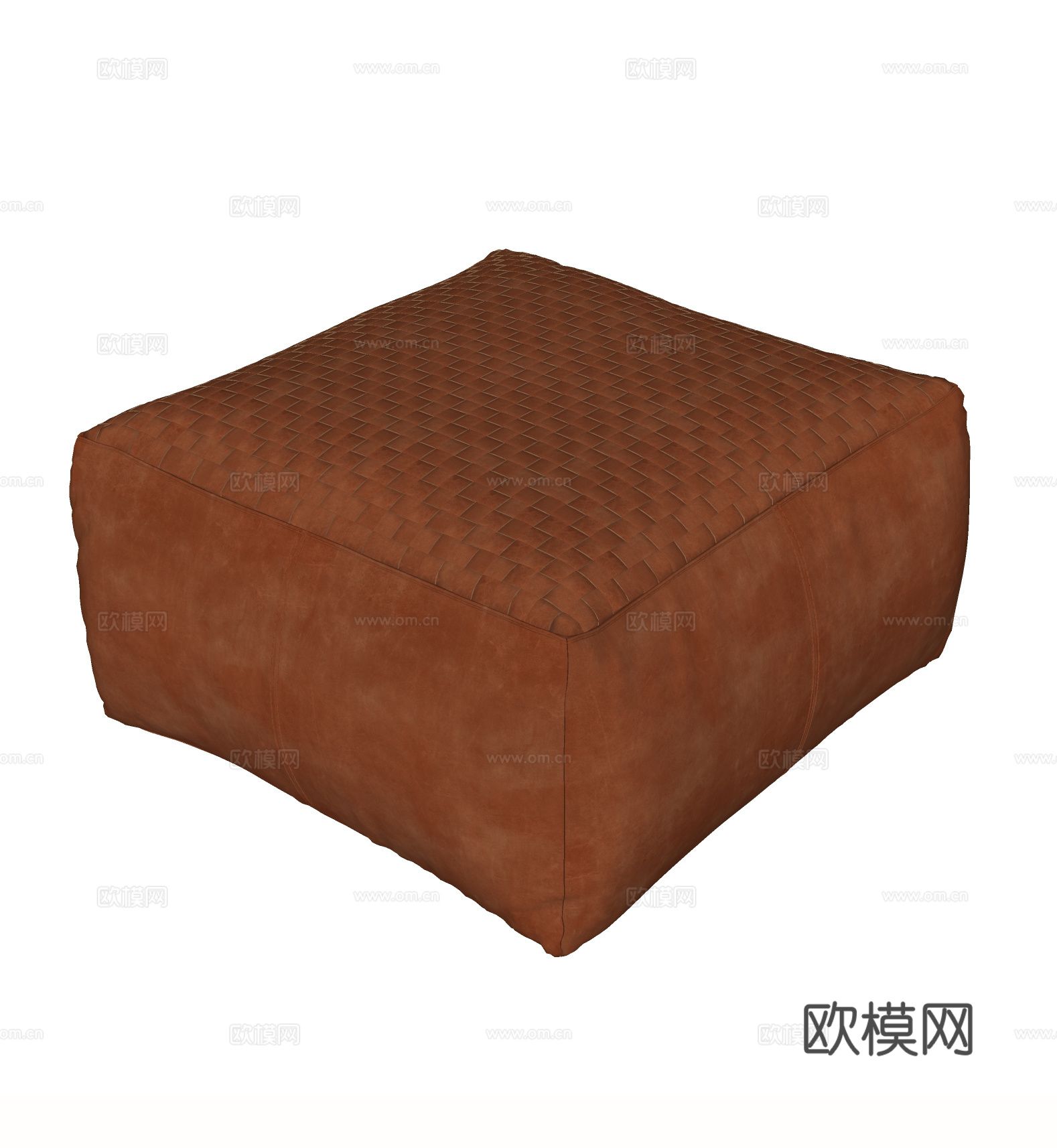 轻奢皮质沙发凳 矮凳su模型下载（渲染图1）