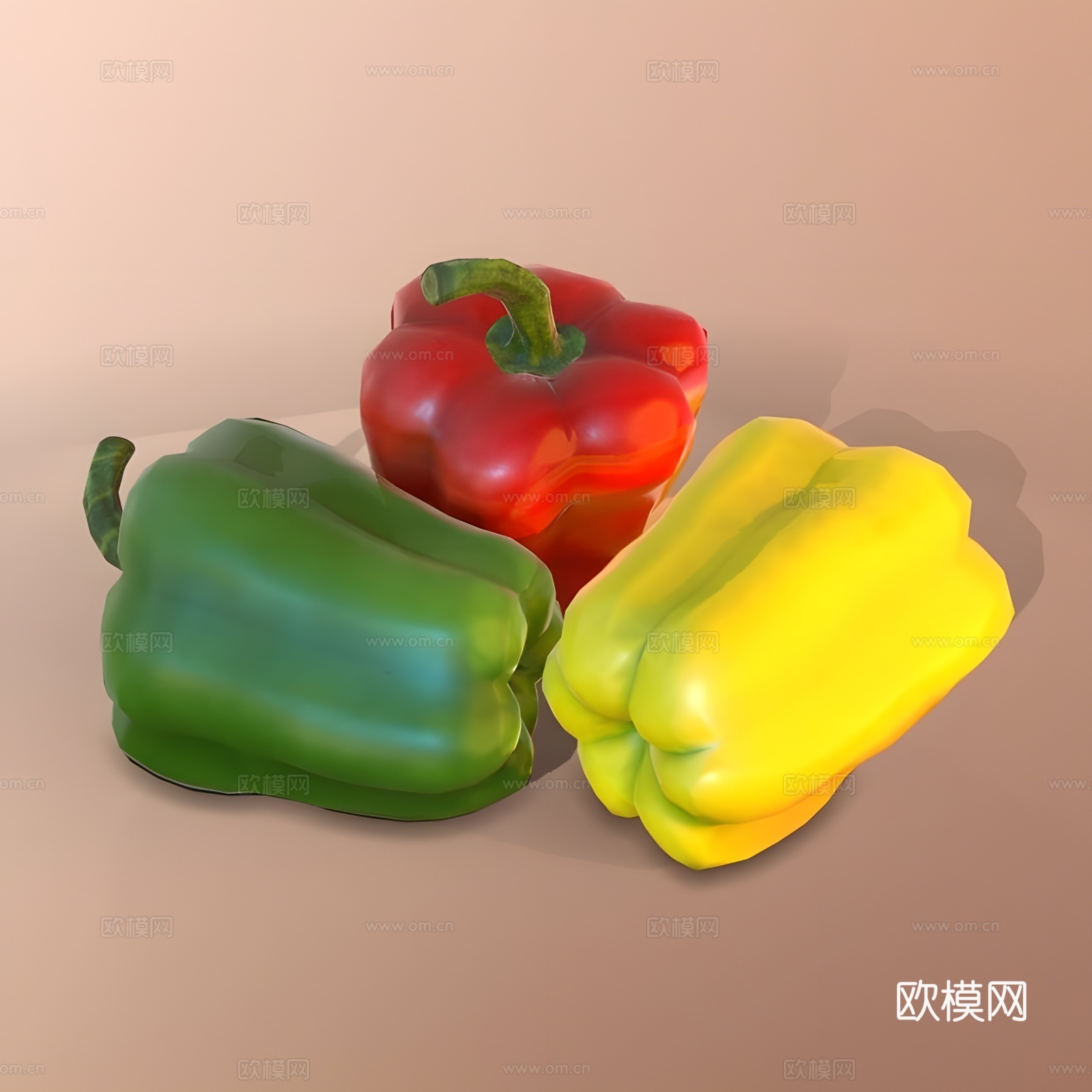 彩椒 辣椒 蔬菜3d模型