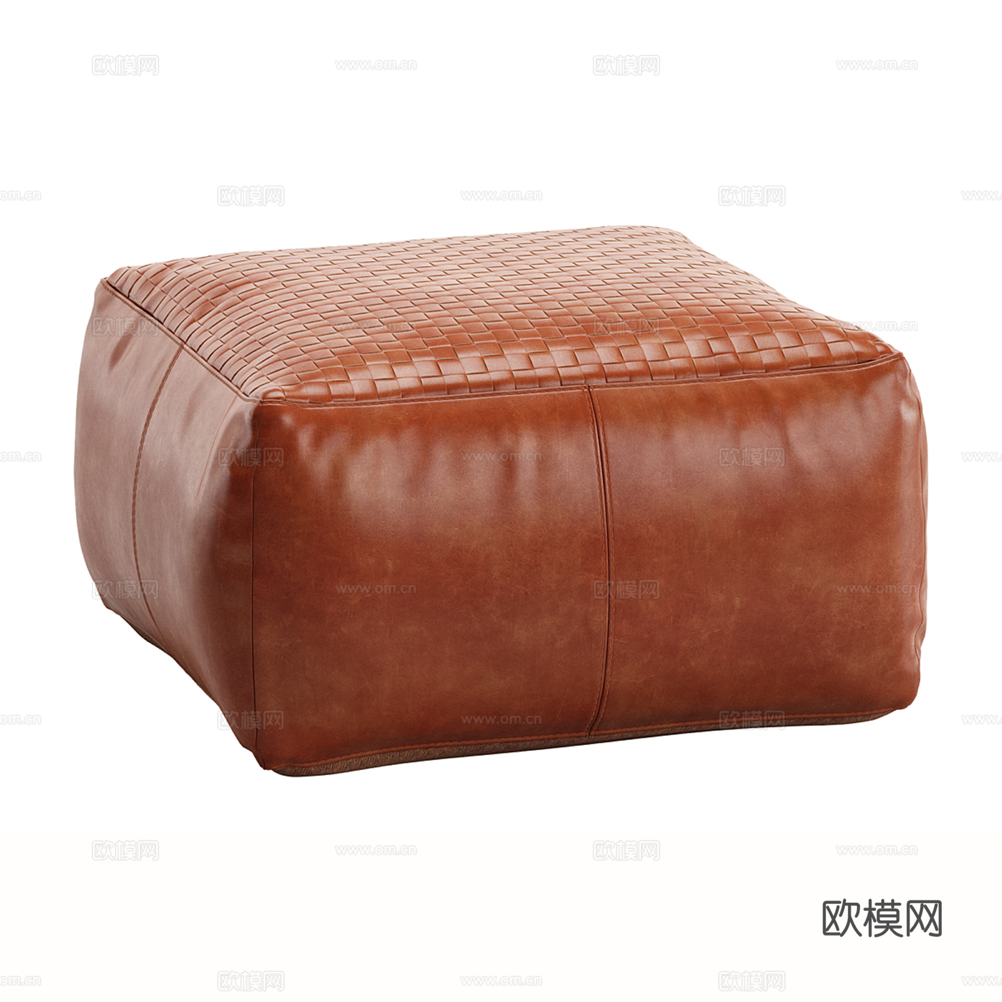 轻奢皮质沙发凳 矮凳su模型下载（渲染图2）