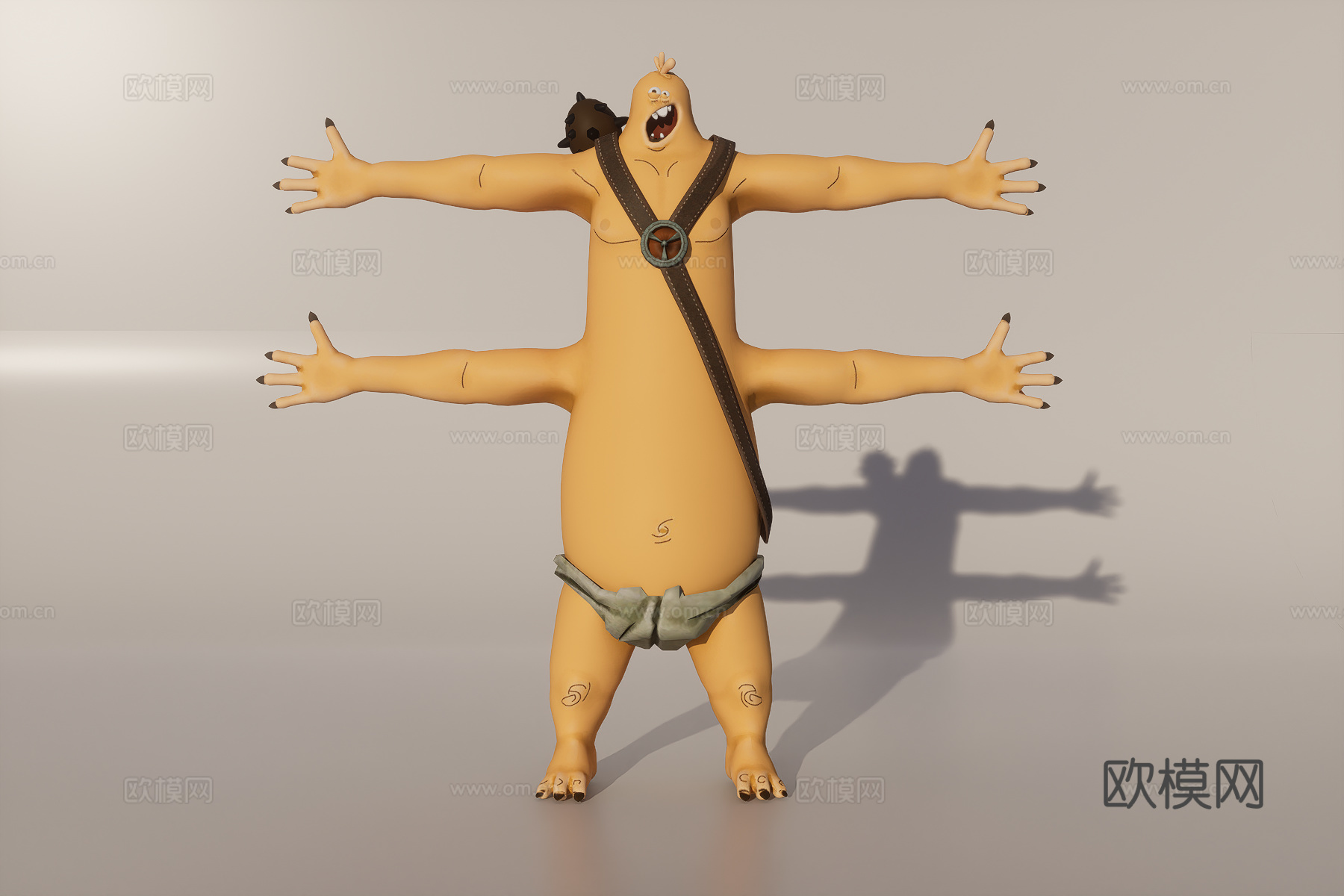 四手食人魔战士3d模型下载