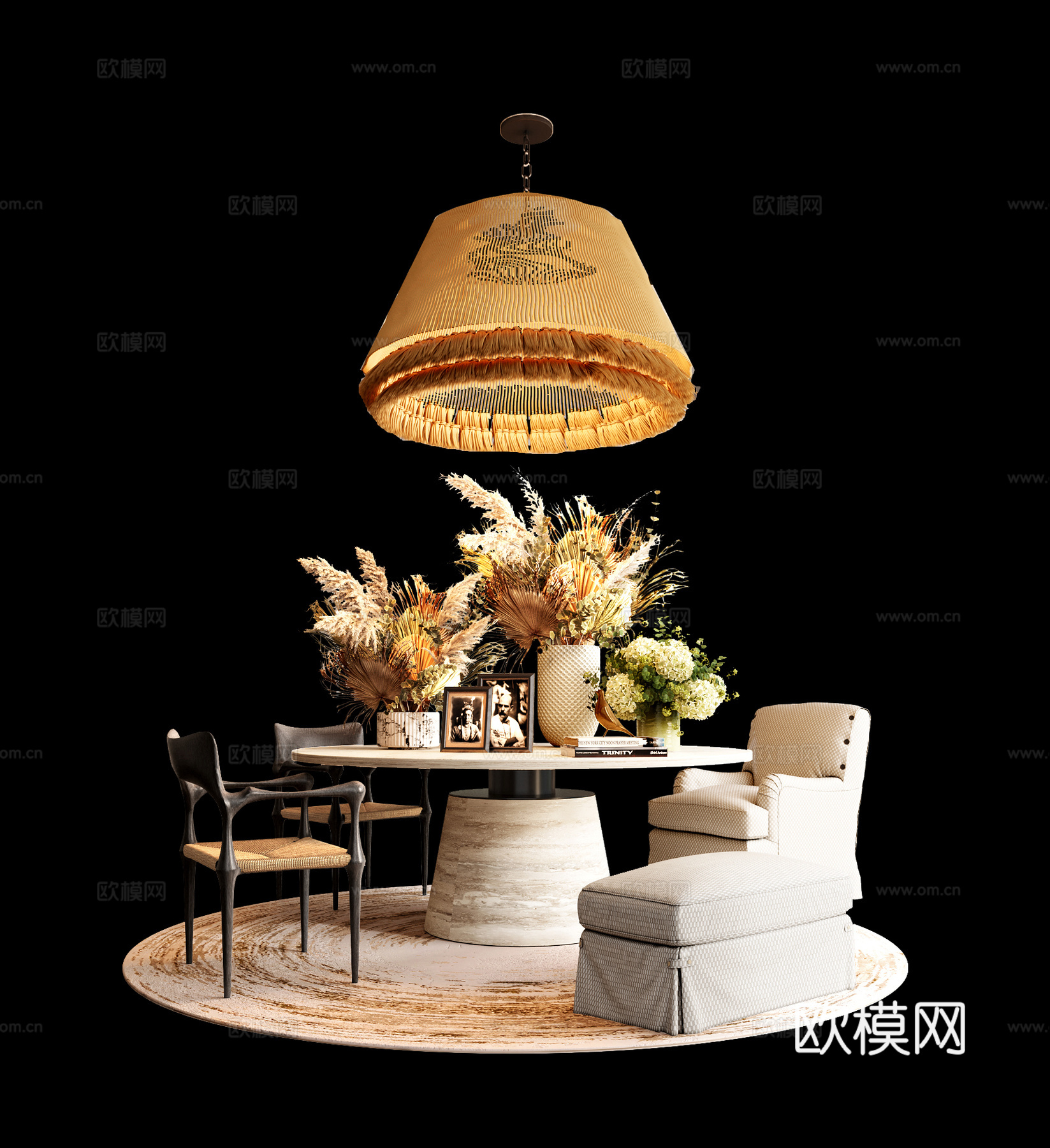 现代休闲桌椅su模型下载（渲染图2）