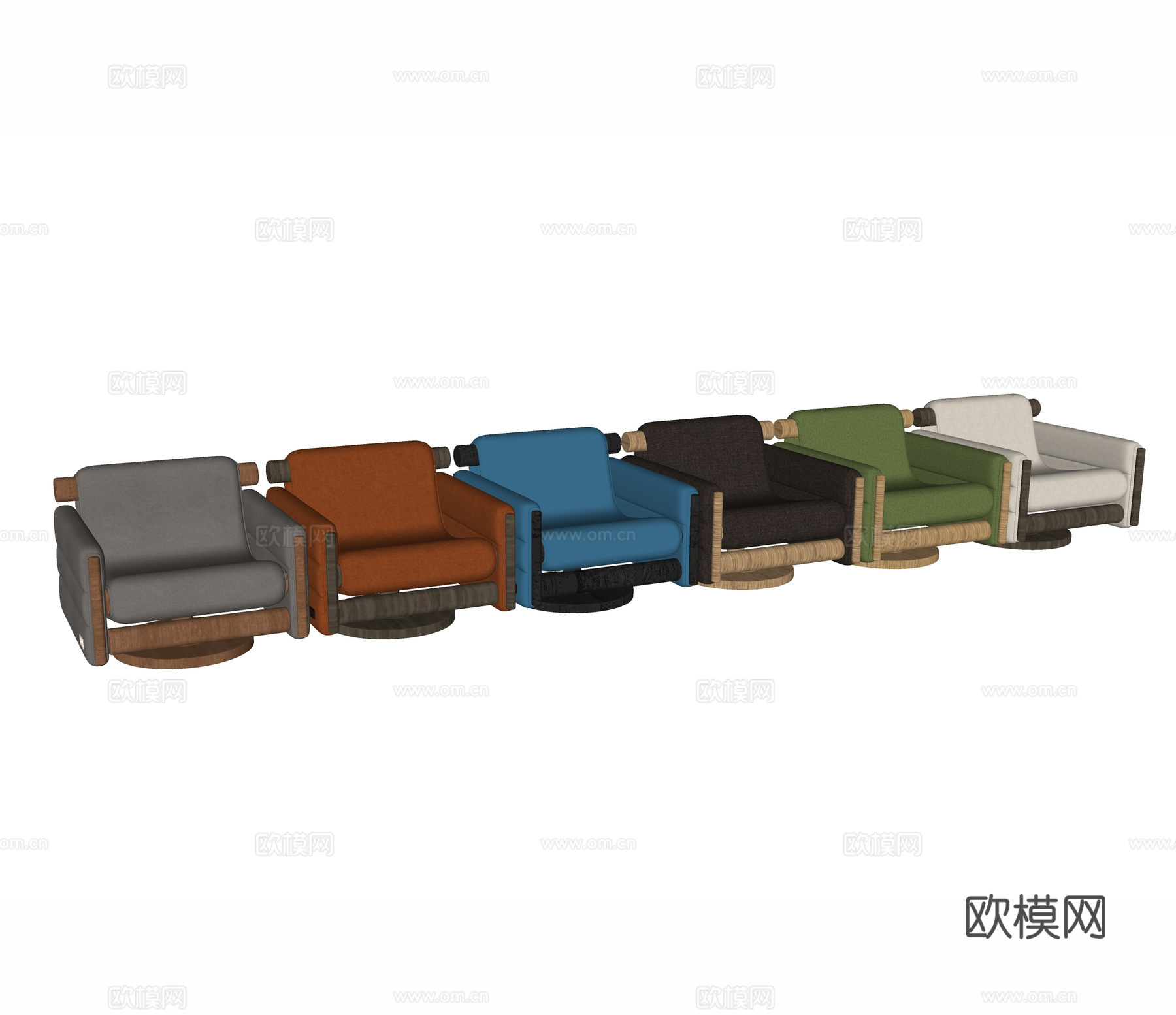 现代休闲沙发su模型下载（渲染图1）