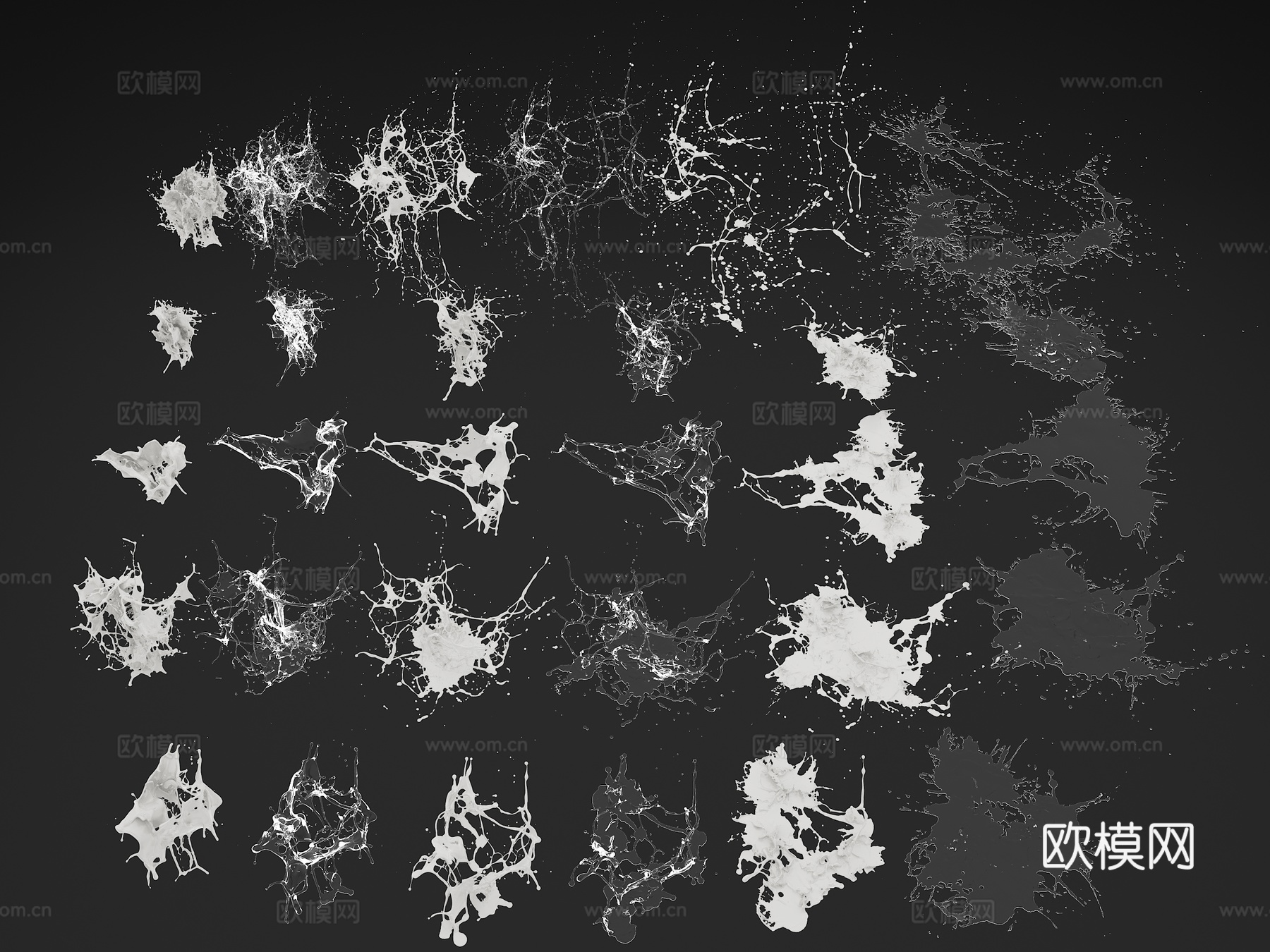 水花 水花溅射 水花喷射 水迹 水 水花造型 水花飞溅 牛奶3d模型