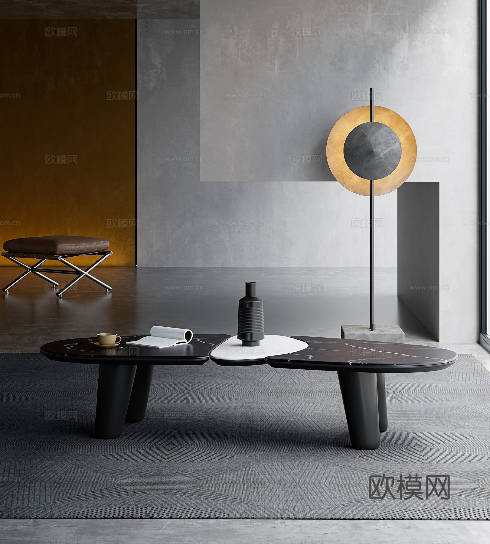 中古风茶几su模型下载（渲染图2）