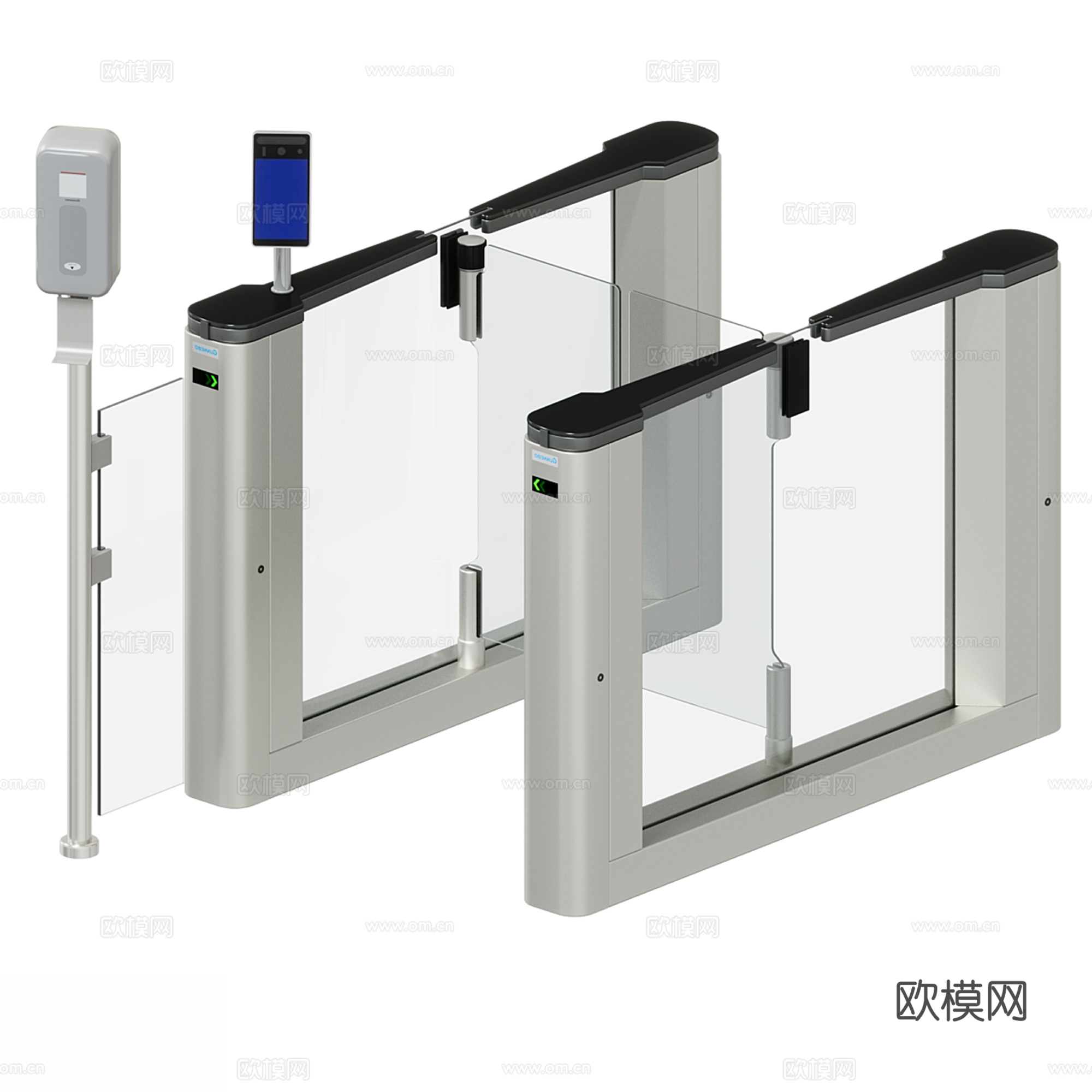 现代门禁机 闸机 感应门3d模型