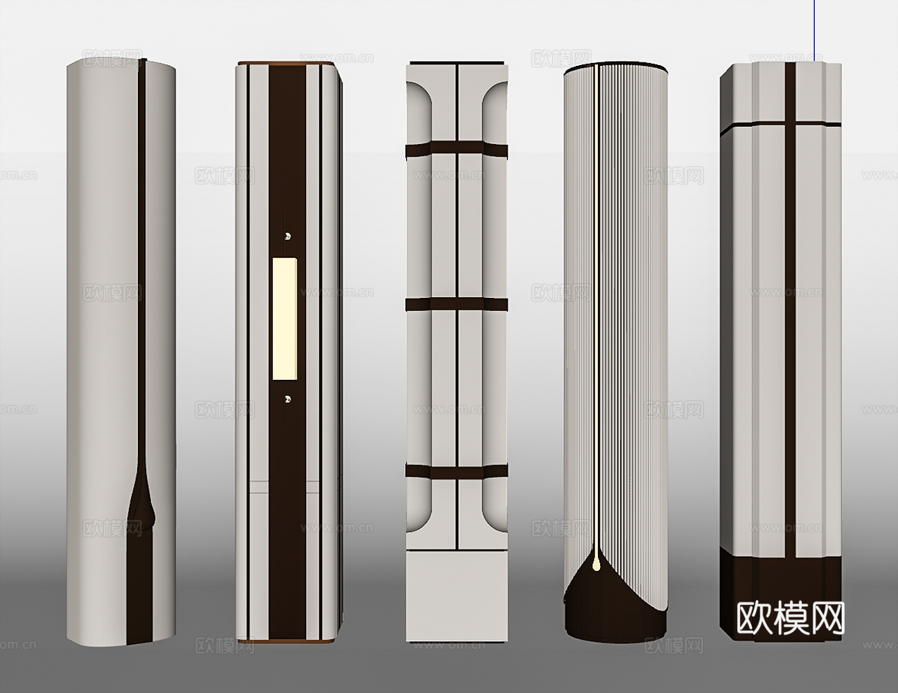 现代装饰柱 柱子 建筑柱子su模型下载（渲染图1）