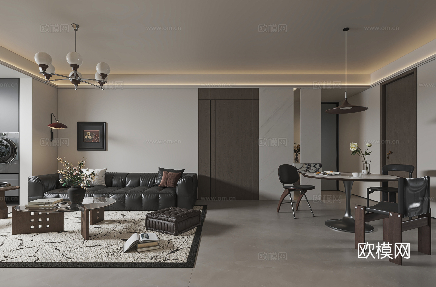 意式客餐厅su模型