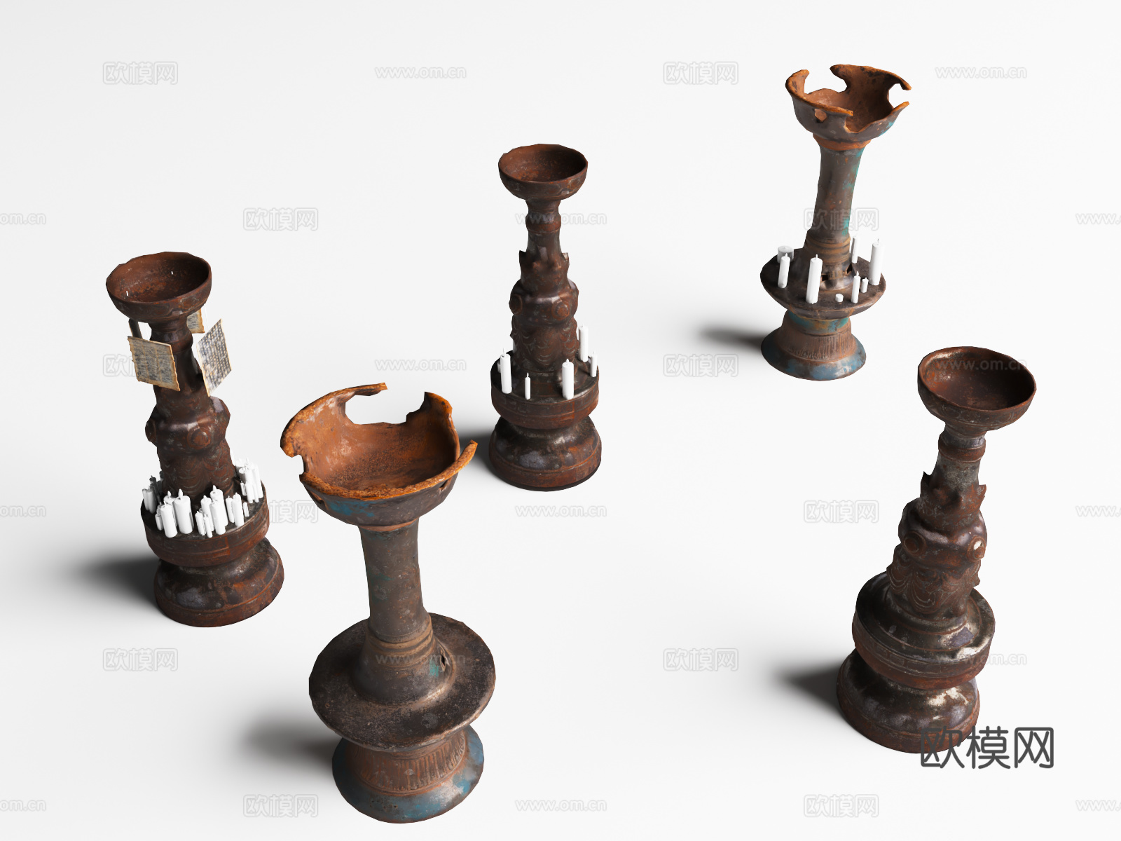 古代壁龛 石头壁龛 蜡烛台3d模型下载_ID15651018_3dmax免费模型-欧模网