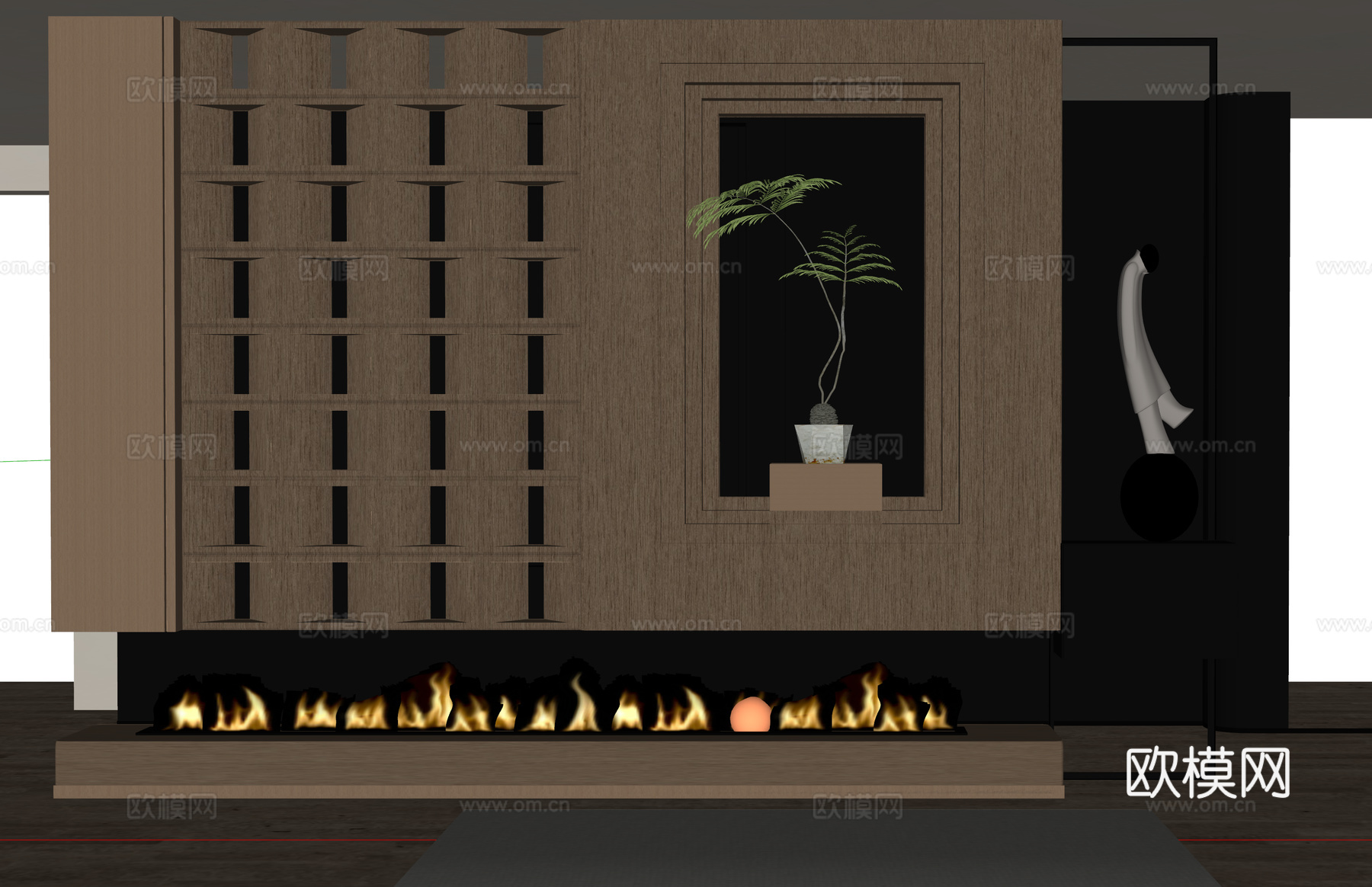 意式玄关 装饰玄关 过道su模型