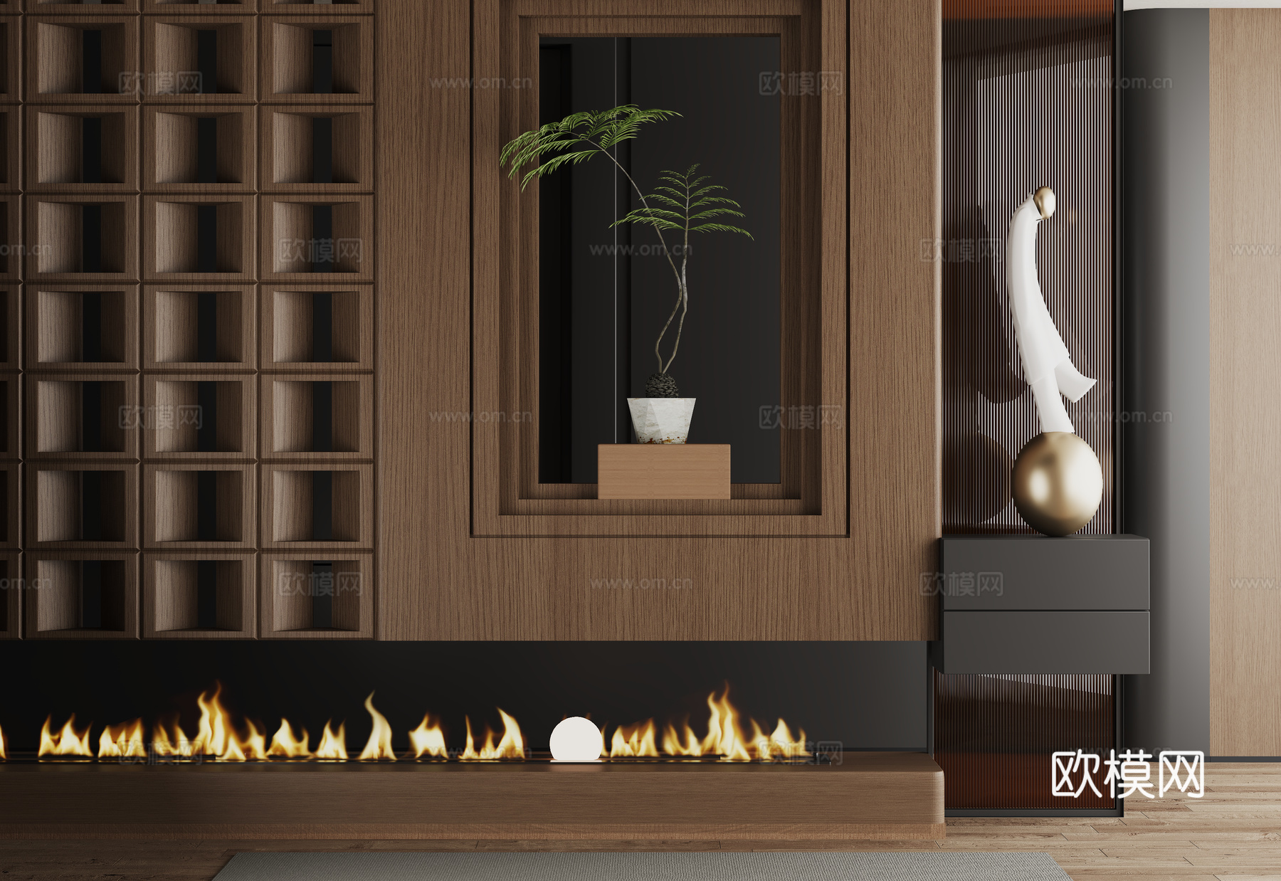 意式玄关 装饰玄关 过道su模型