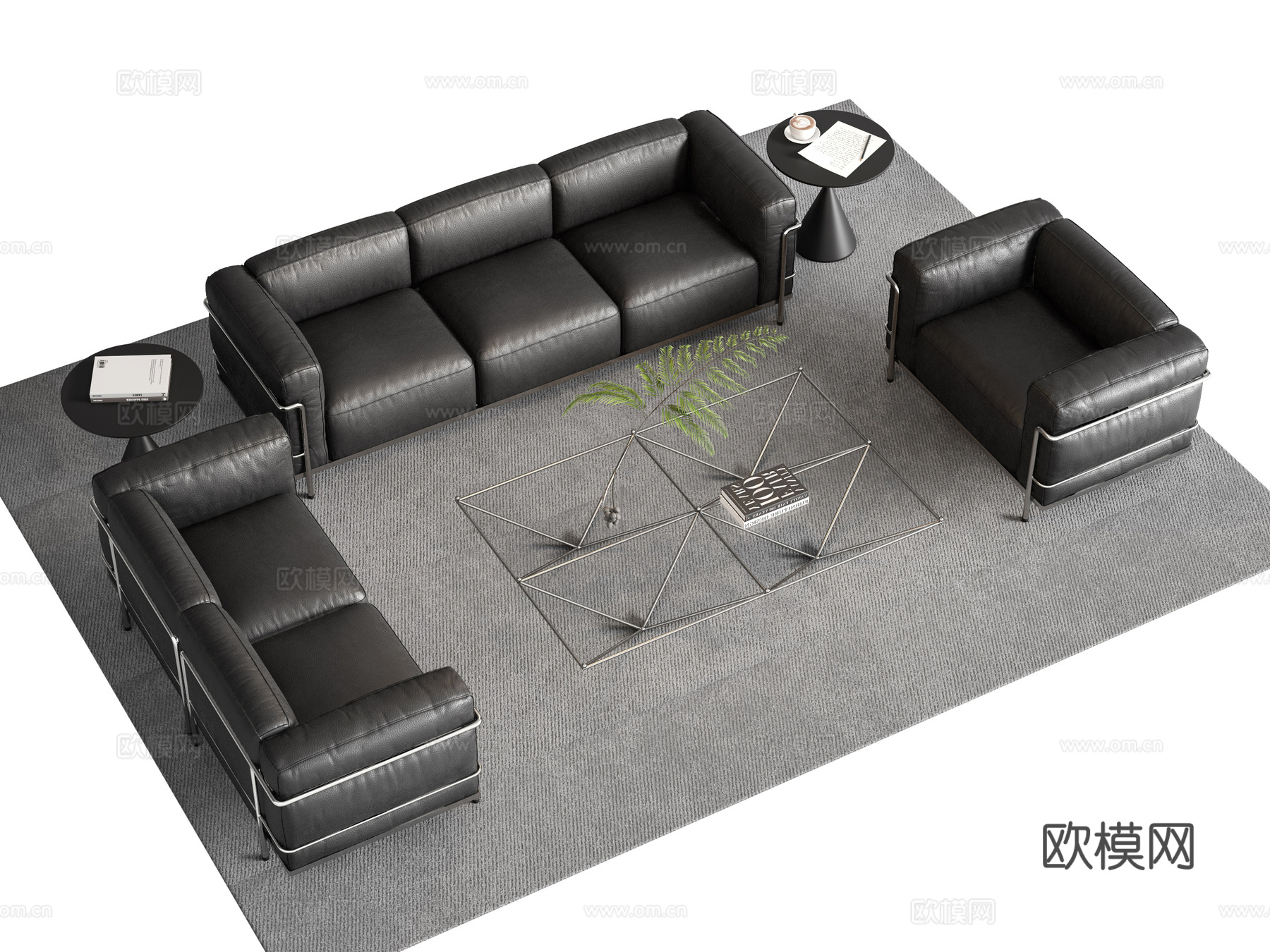 Cassina现代办公沙发 组合沙发su模型