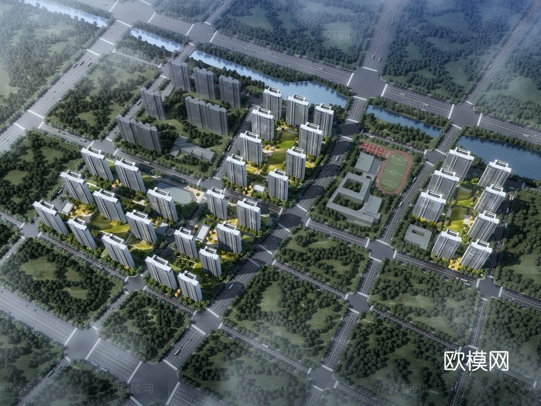 住宅鸟瞰3d模型下载