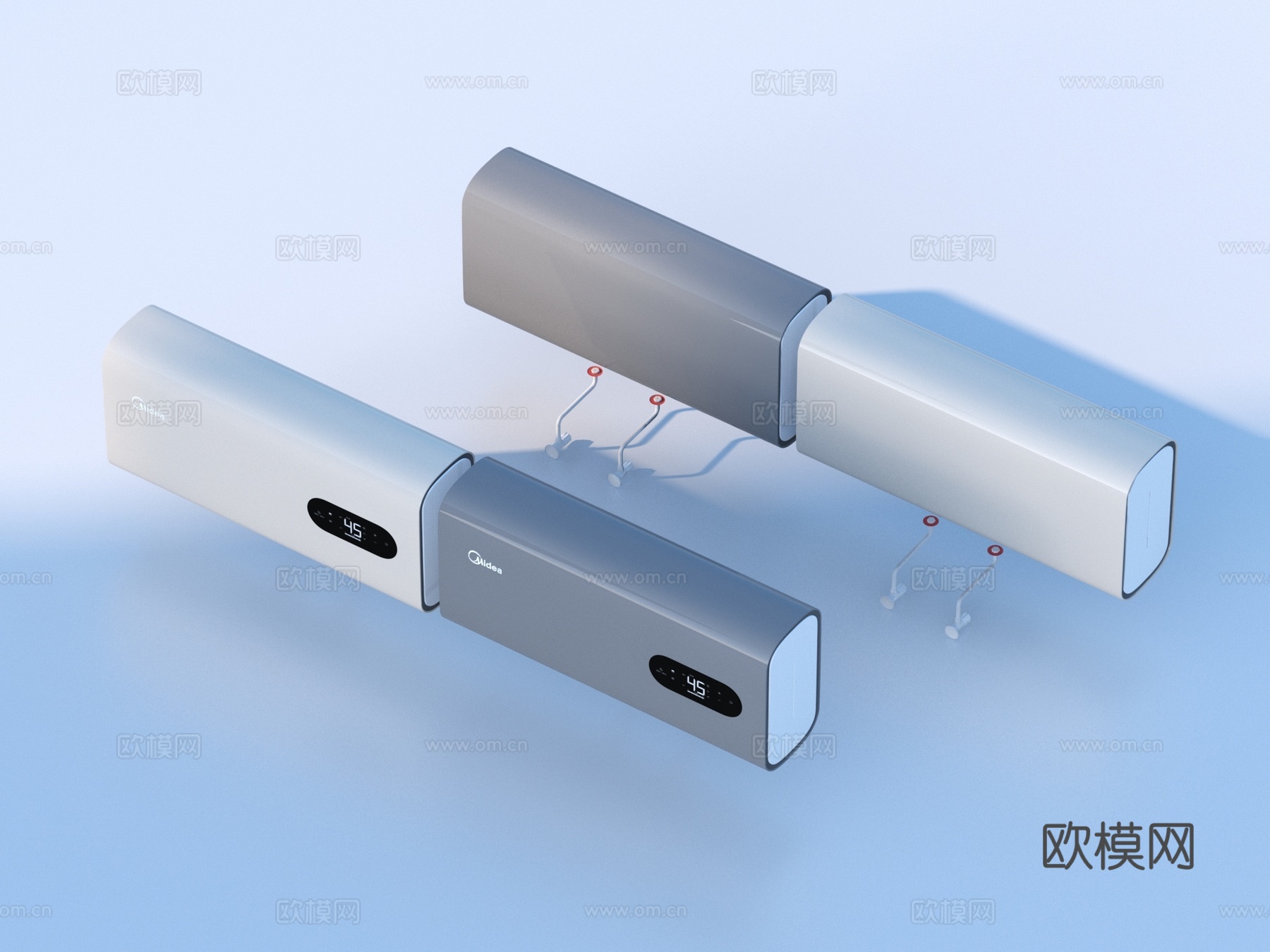 美的空调 内机3d模型