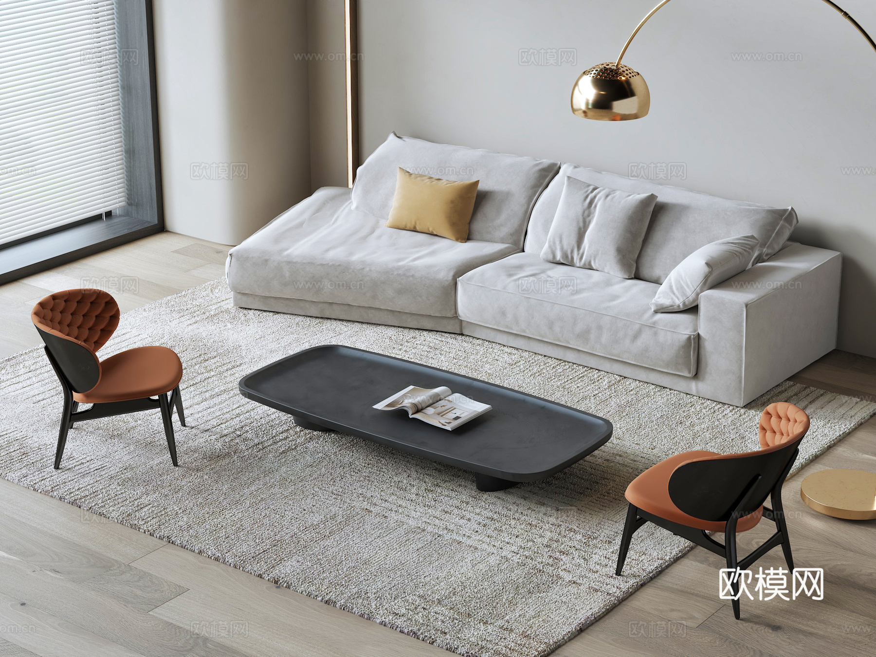 Baxter 组合沙发su模型