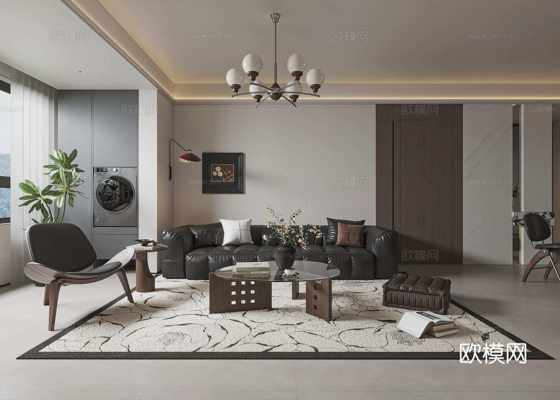 意式客餐厅su模型