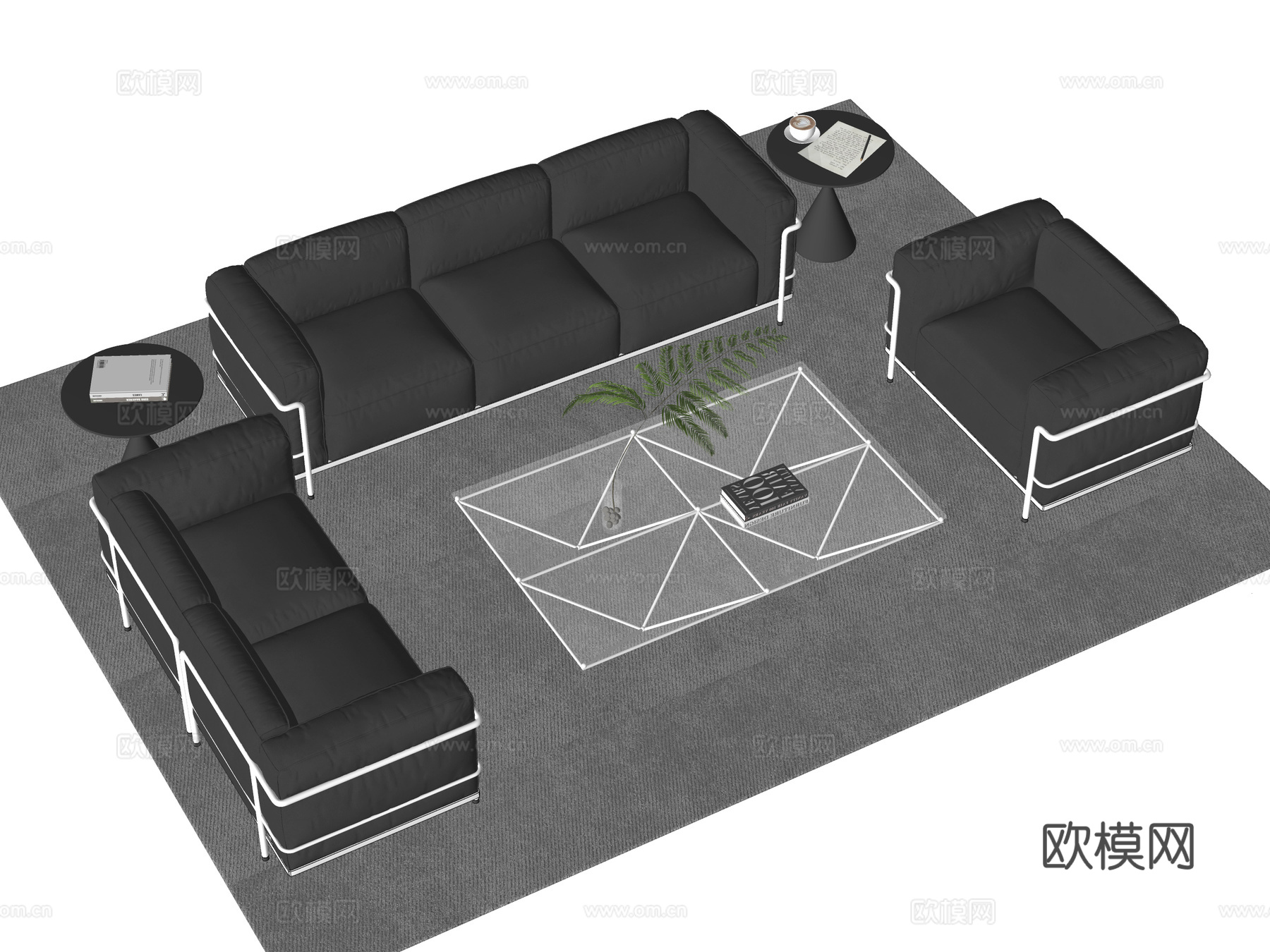 Cassina现代办公沙发 组合沙发su模型