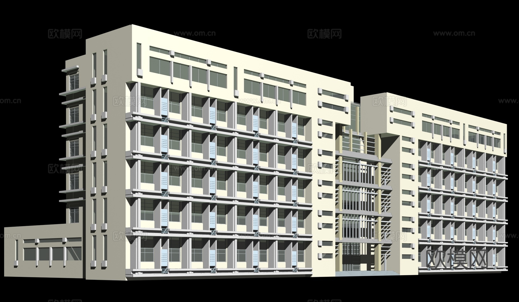 多层公建 办公楼外观免费3d模型