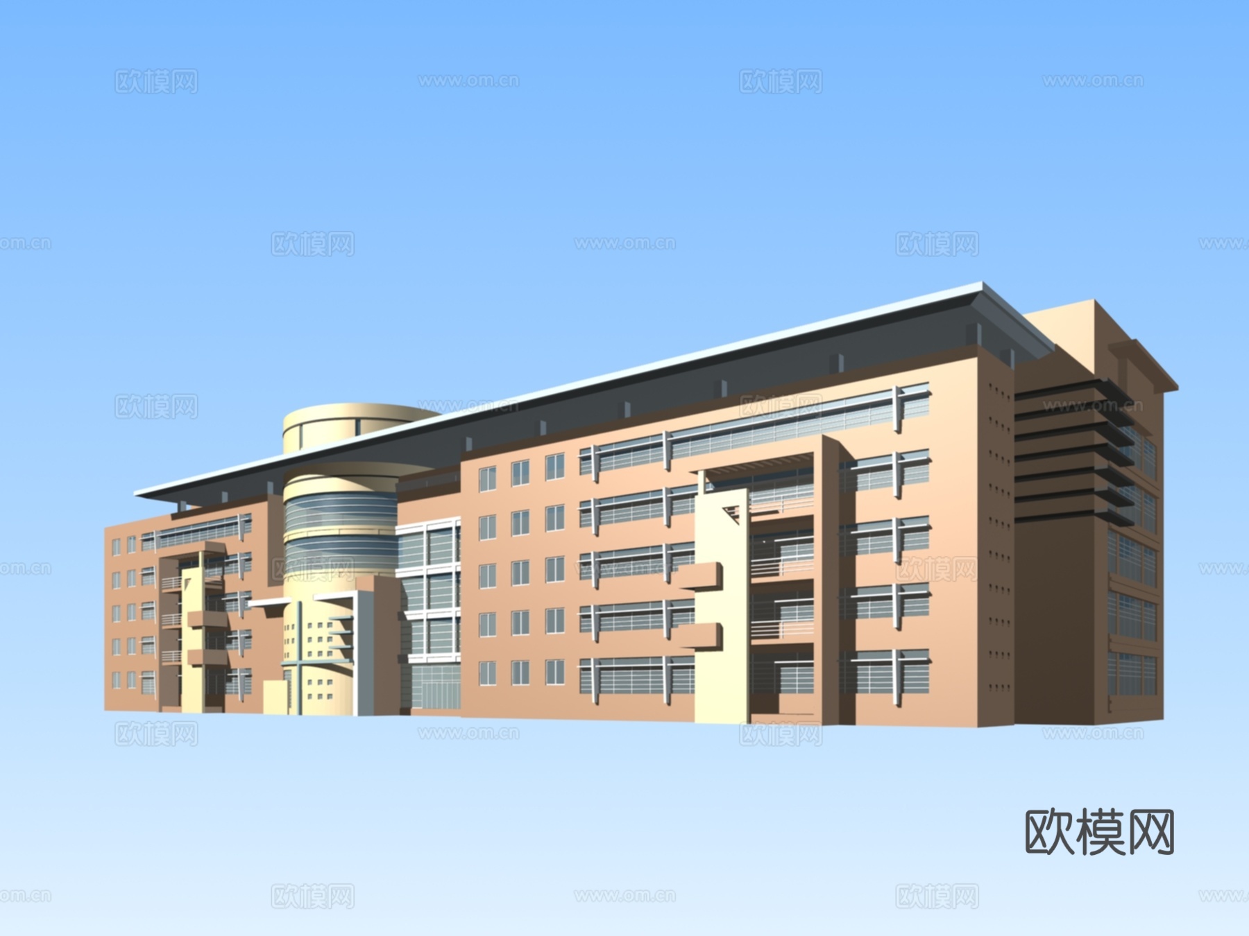 多层公建 办公楼外观免费3d模型下载