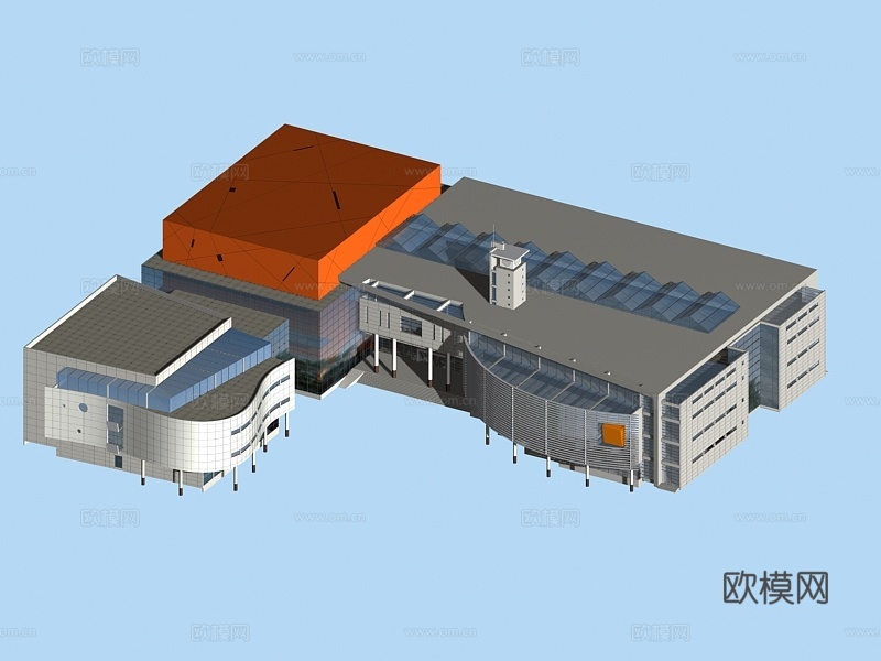 多层公建 办公楼外观免费3d模型下载