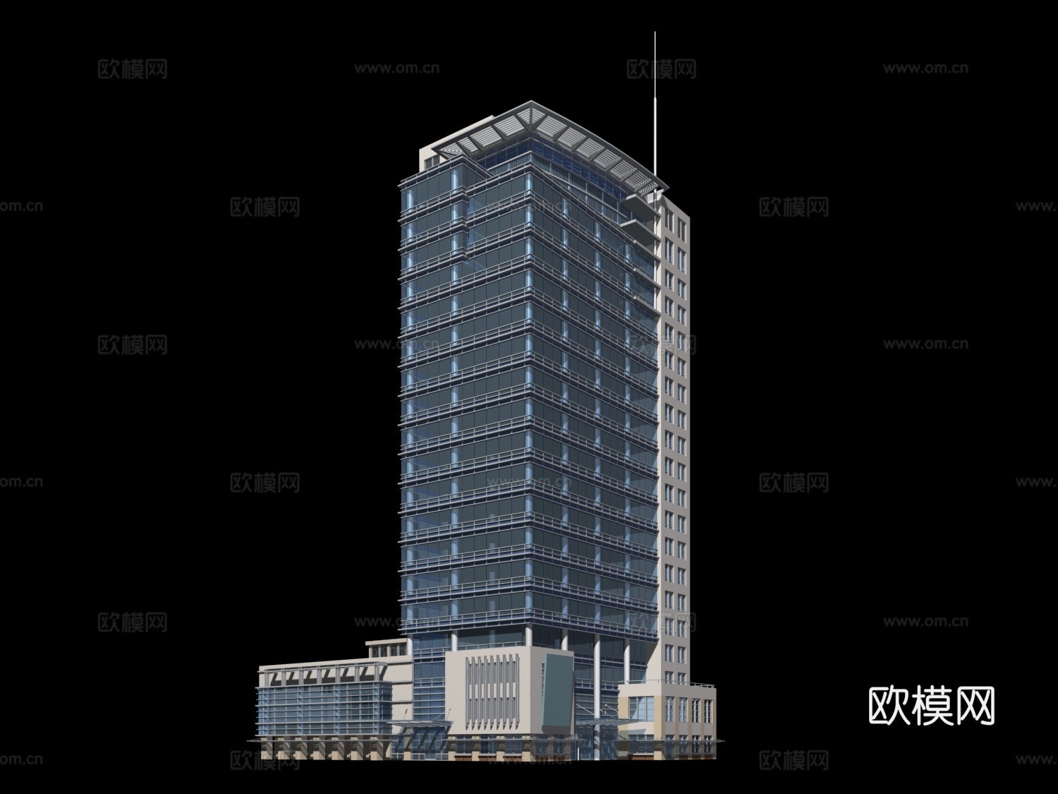 多层办公楼外观免费3d模型