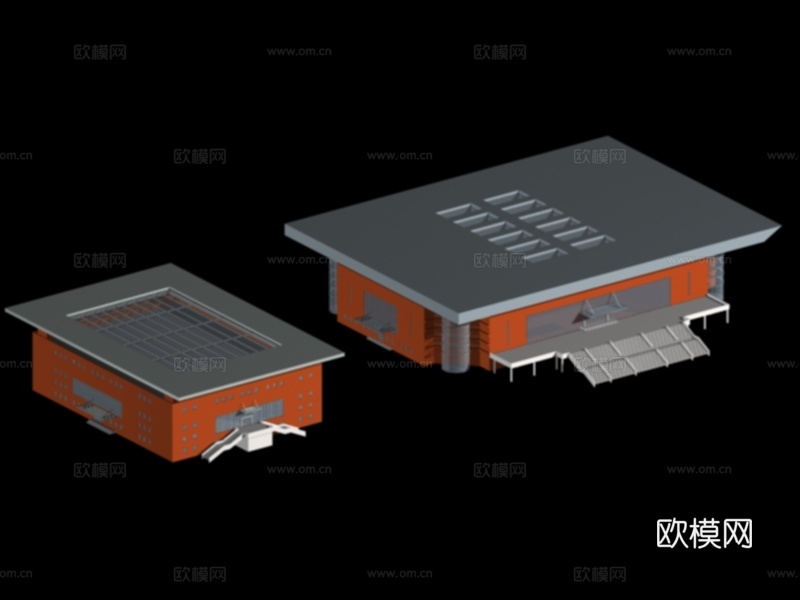 多层公建 体育馆鸟瞰免费3d模型