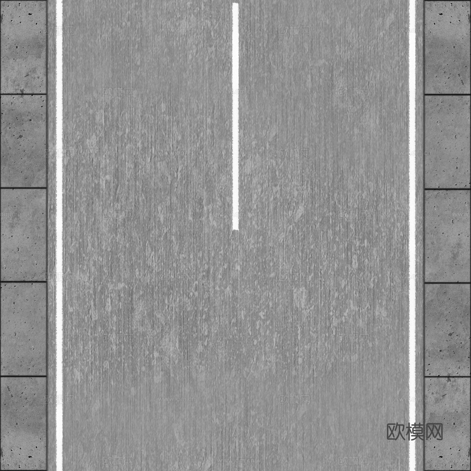 3种多车道公路画线路面组合下载（渲染图2）