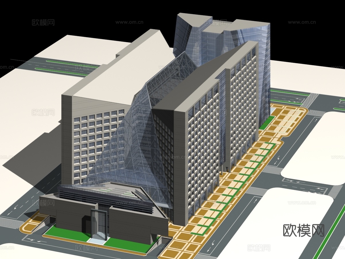 北京投资大厦 办公楼外观免费3d模型