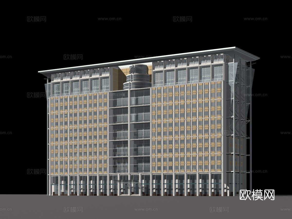 多层公建 办公楼外观免费3d模型