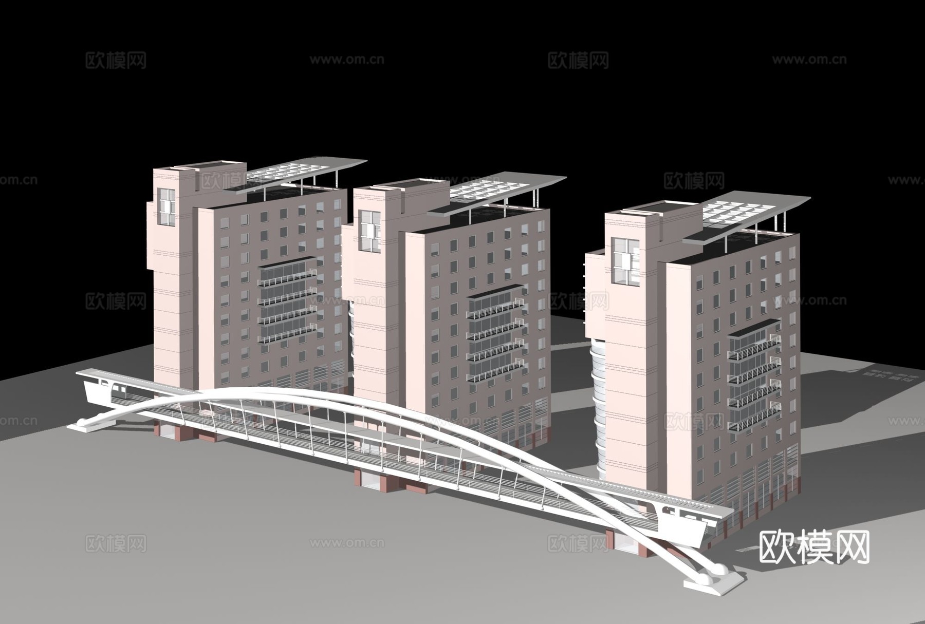 多层公建 办公楼外观免费3d模型