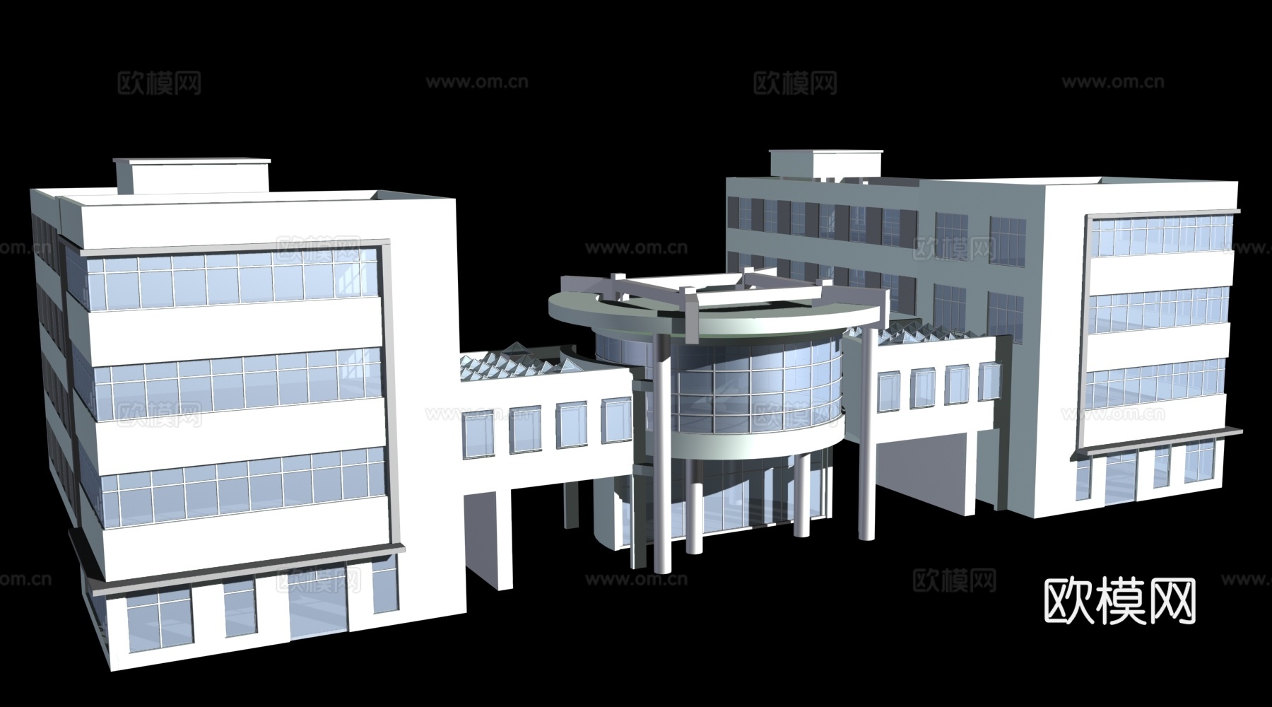 多层公建 办公楼外观免费3d模型