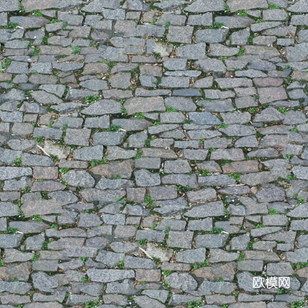 中式日式其它石材 弹石路面 片石立铺 嵌草铺装 天然生态石铺下载