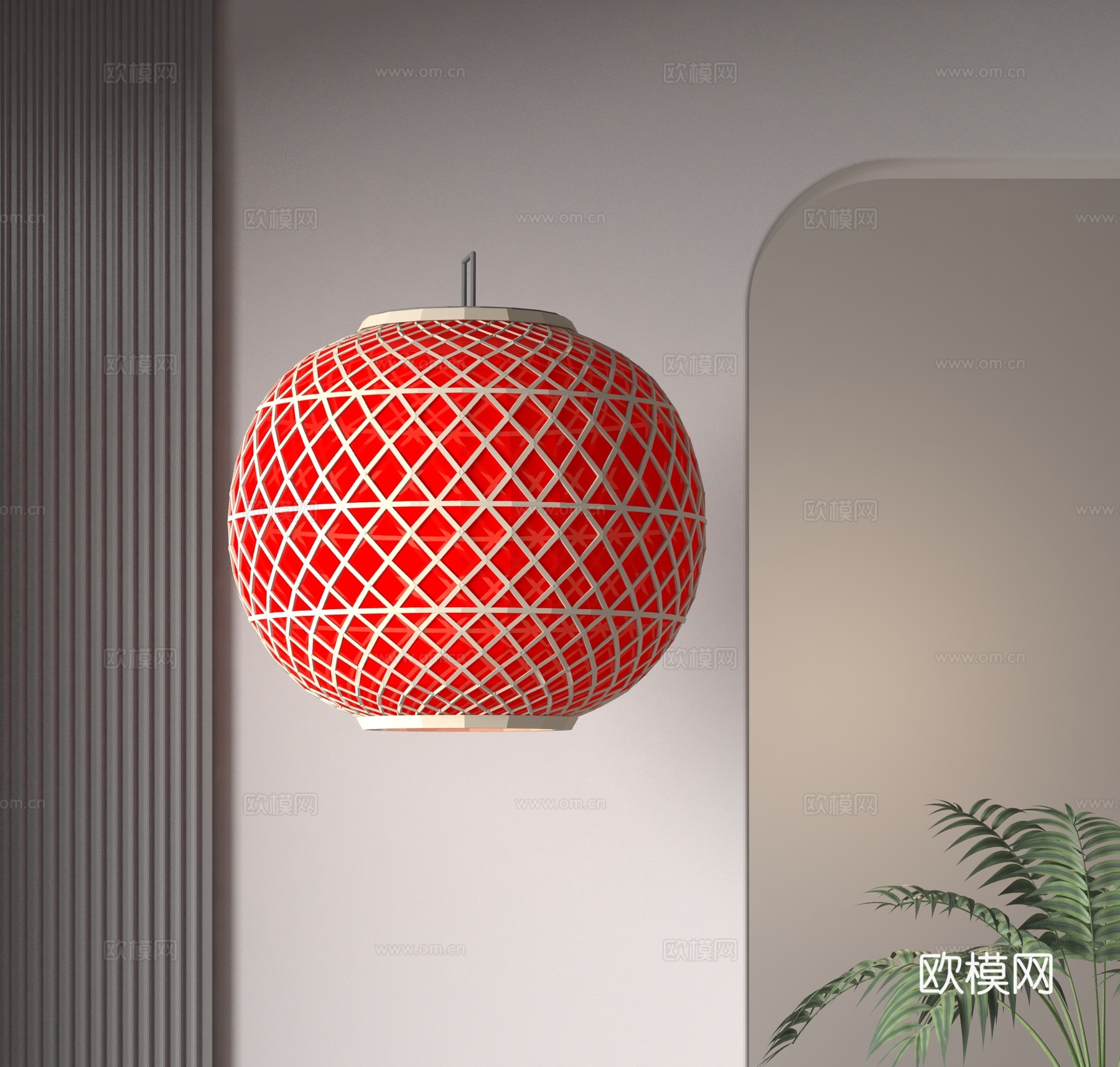 中式灯笼3d模型下载