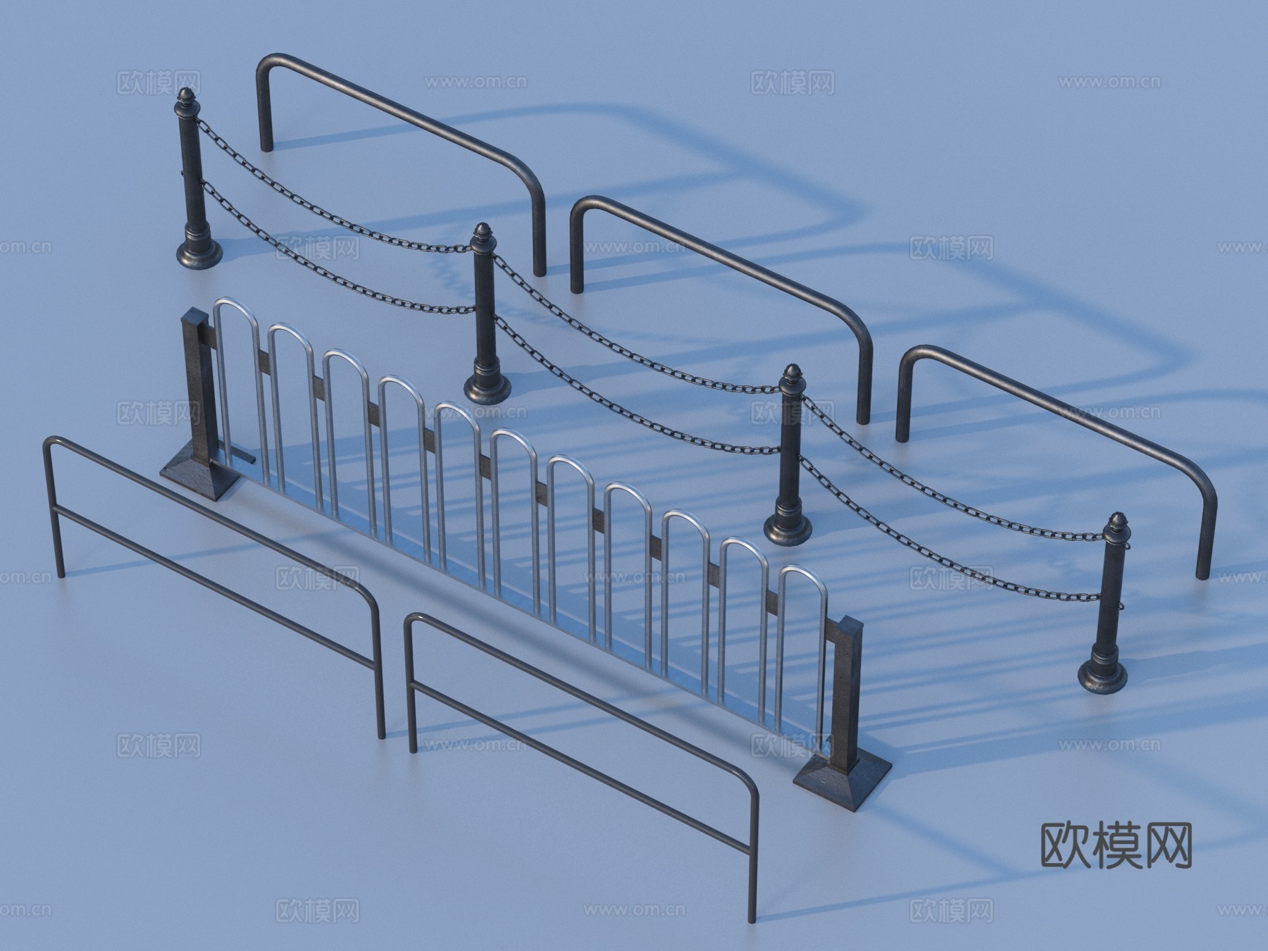 护栏 栏杆 围栏 铁艺围栏3d模型